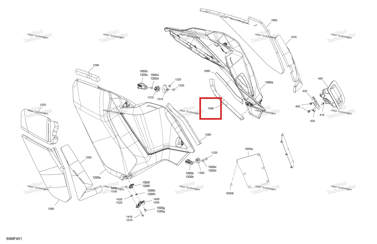 Деталь 517306480 на схеме узла 2026 Ski-Doo MXZ - RACING - 600 RS - BMTA - Neo Yellow - 15X137X1.75R Track Body - Side Panels