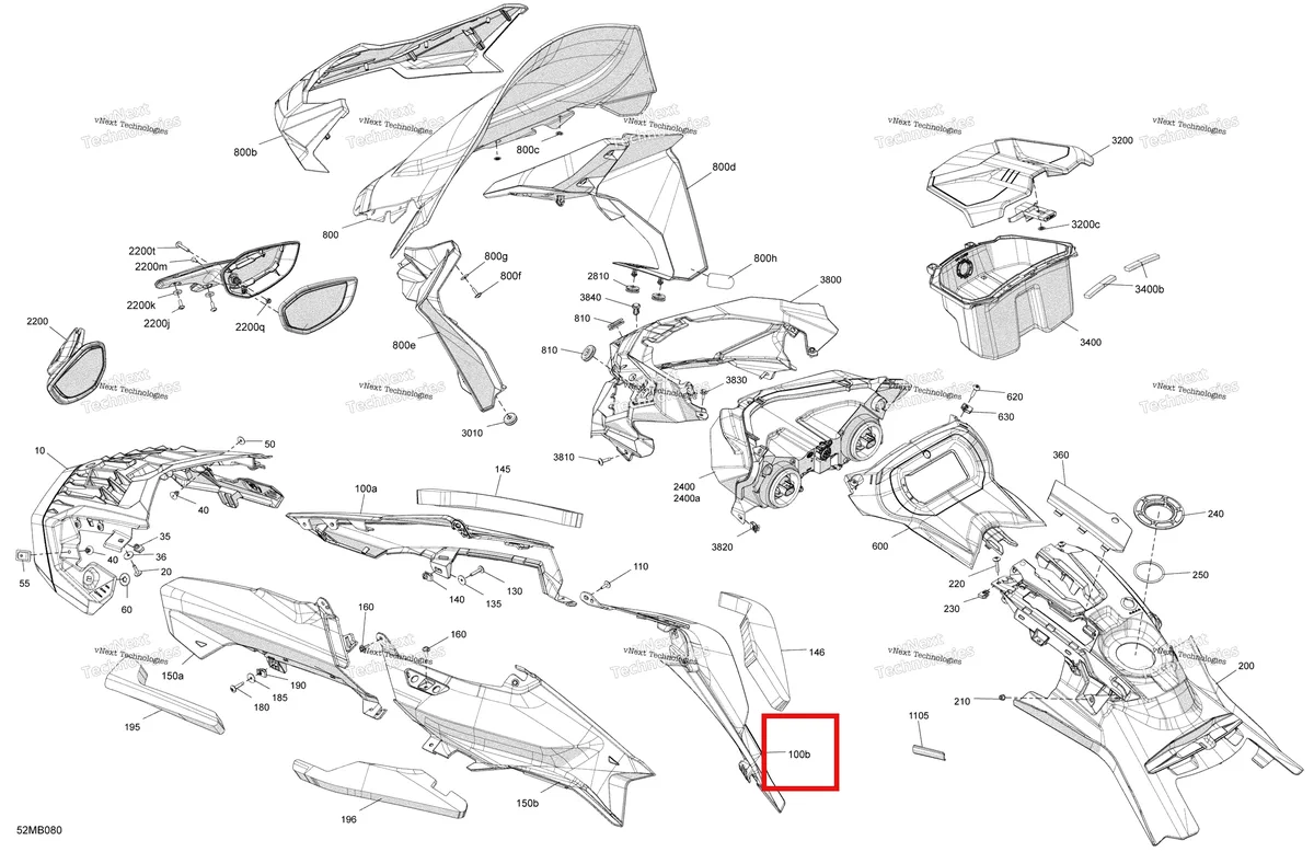 Деталь 517306778 на схеме узла 2022 Ski-Doo EXPEDITION SWT 600R E-TEC Body - Hood
