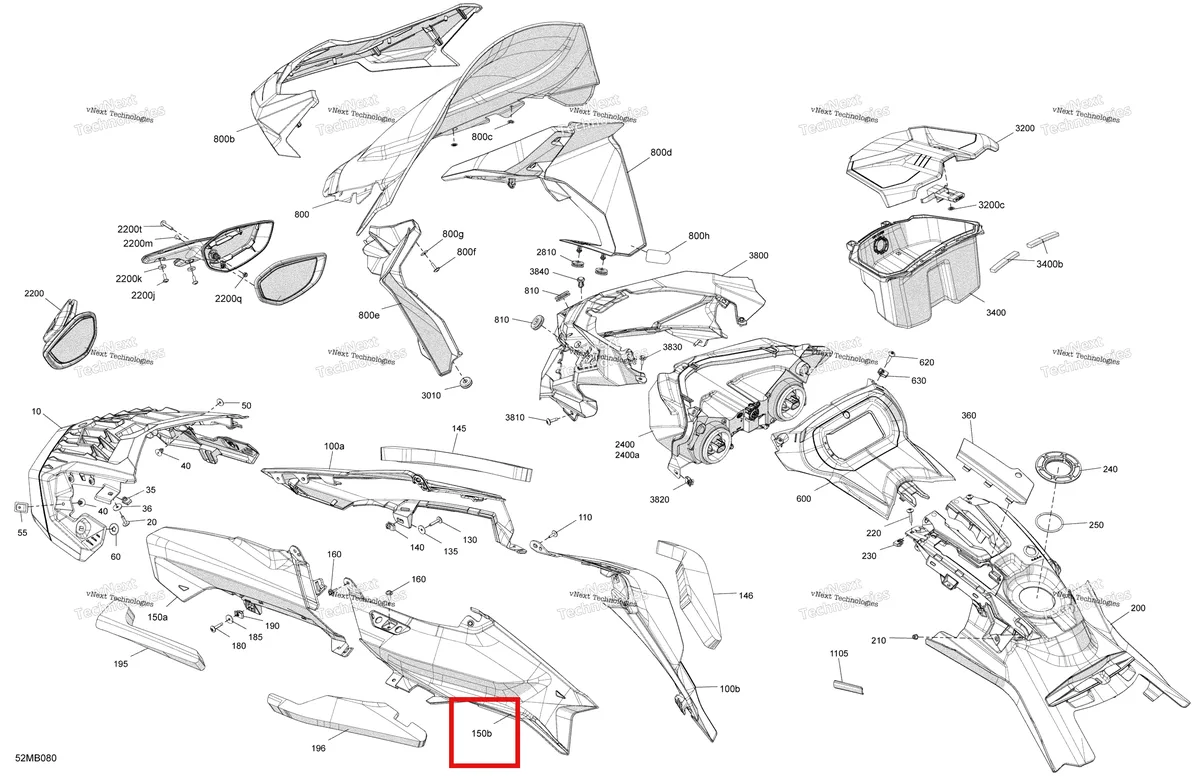 Деталь 517306781 на схеме узла 2022 Ski-Doo EXPEDITION SWT 600R E-TEC Body - Hood