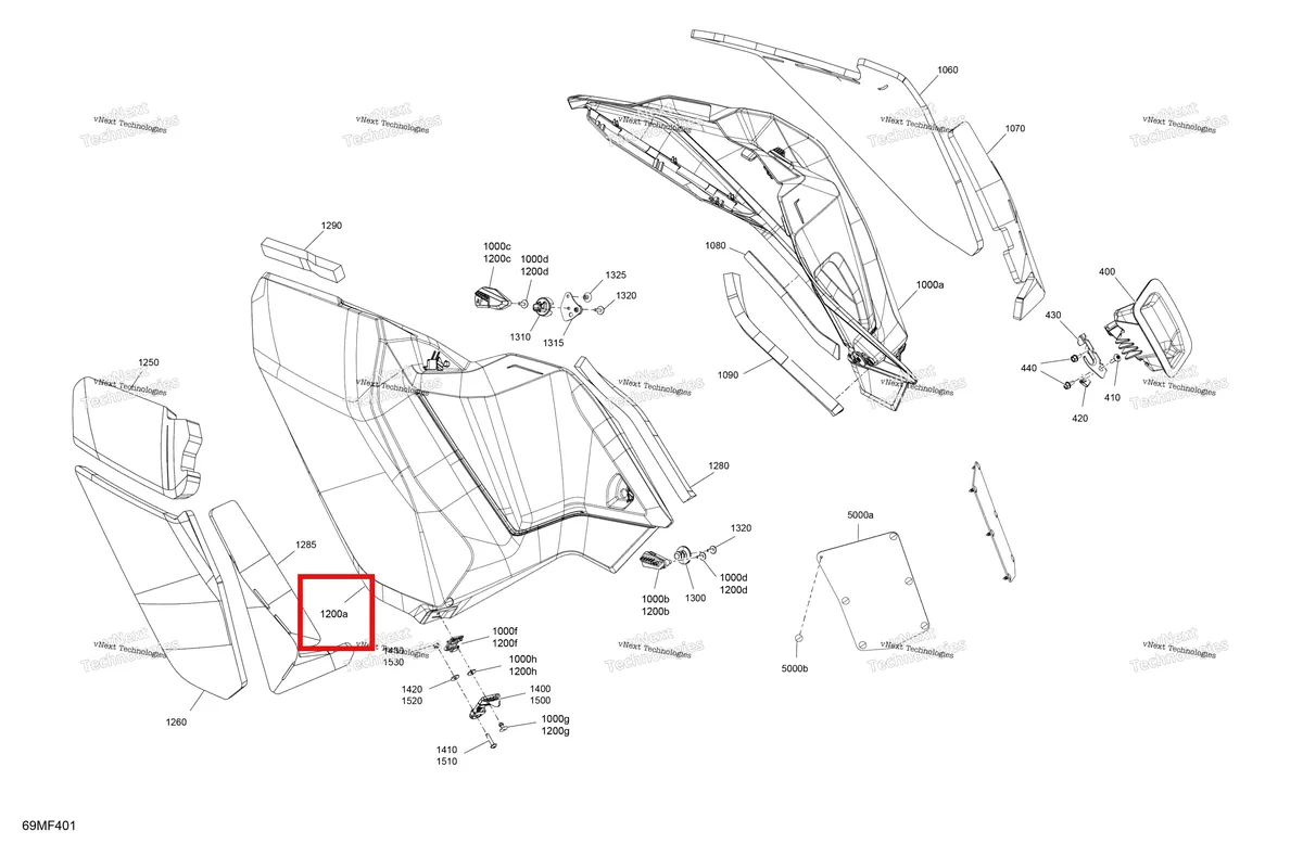 Деталь 517306985 на схеме узла 2026 Ski-Doo MXZ - RACING - 600 RS - BMTA - Neo Yellow - 15X137X1.75R Track Body - Side Panels