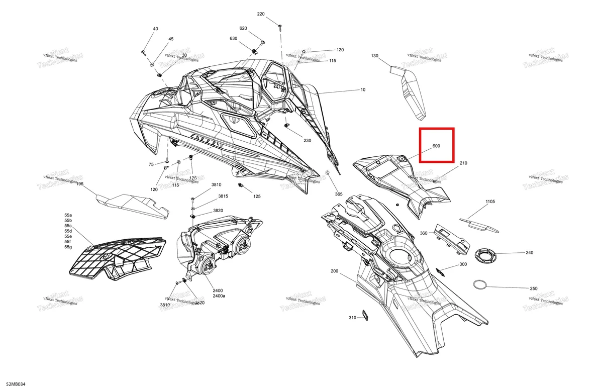 Деталь 517307038 на схеме узла 2022 Ski-Doo SUMMIT 850 E-TEC - X - Package 154