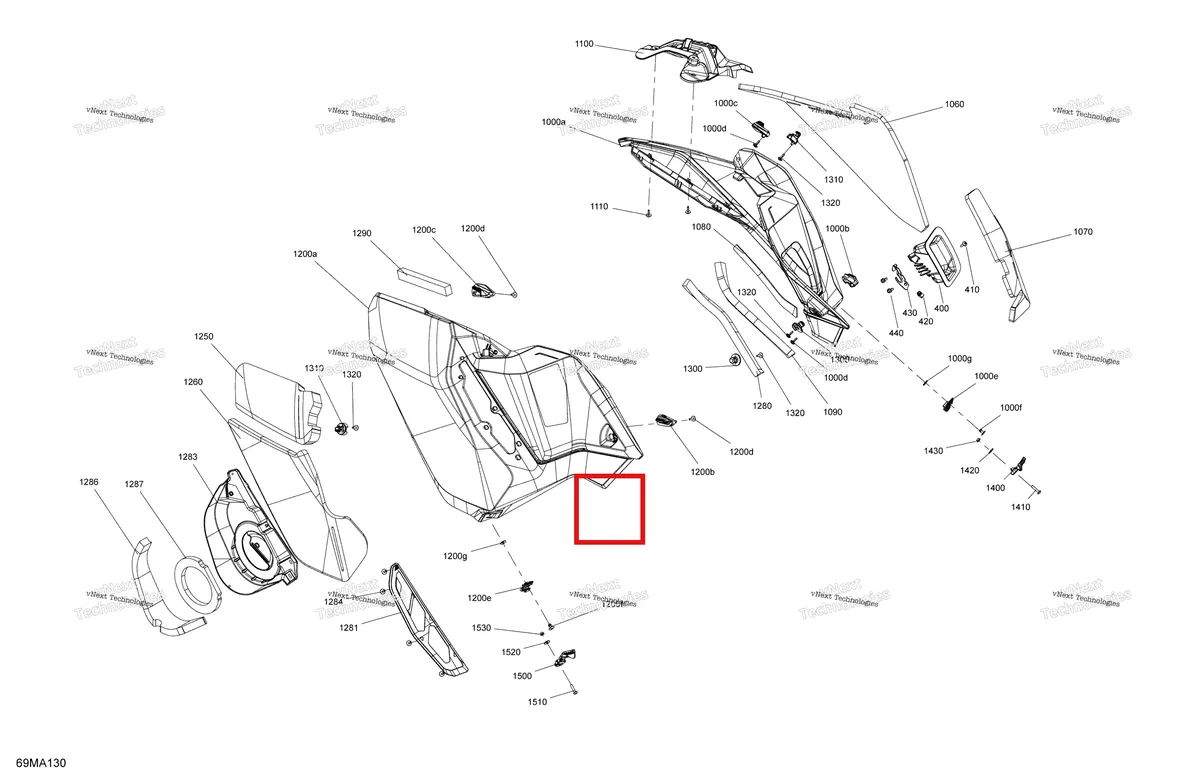 Деталь 517307060 на схеме узла 2021 Ski-Doo BACKCOUNTRY 850 E-TEC - X Body - Side Panels