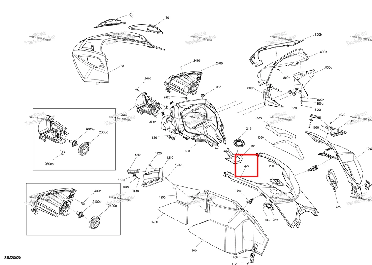 Деталь 517307102 на схеме узла 2020 Ski-Doo TUNDRA 600 ACE Body - Hood Section