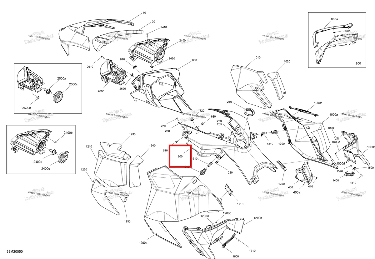 Деталь 517307232 на схеме узла 2020 Ski-Doo SUMMIT 600 CARB Body - Hood Section