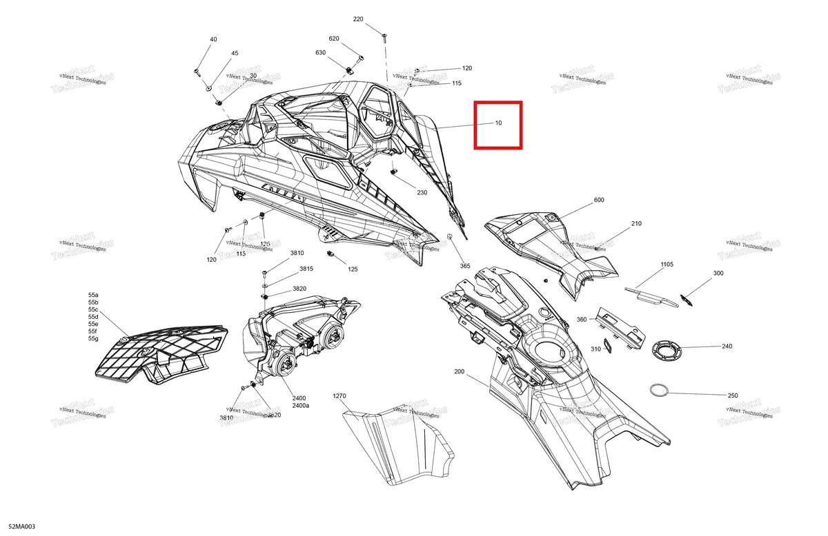 Деталь 517307434 на схеме узла 2021 Ski-Doo SUMMIT 850 E-TEC - X with EXPERT Package - 175