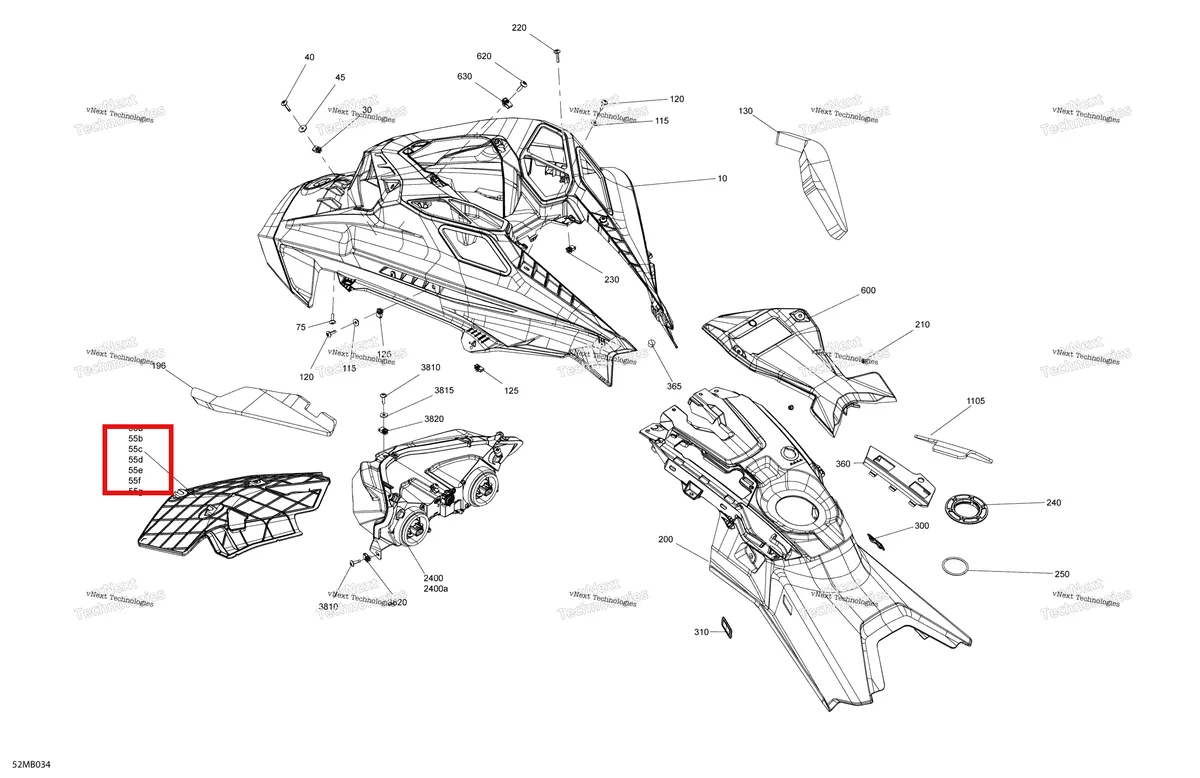 Деталь 517307550 на схеме узла 2022 Ski-Doo SUMMIT 850 E-TEC - X - Package 154