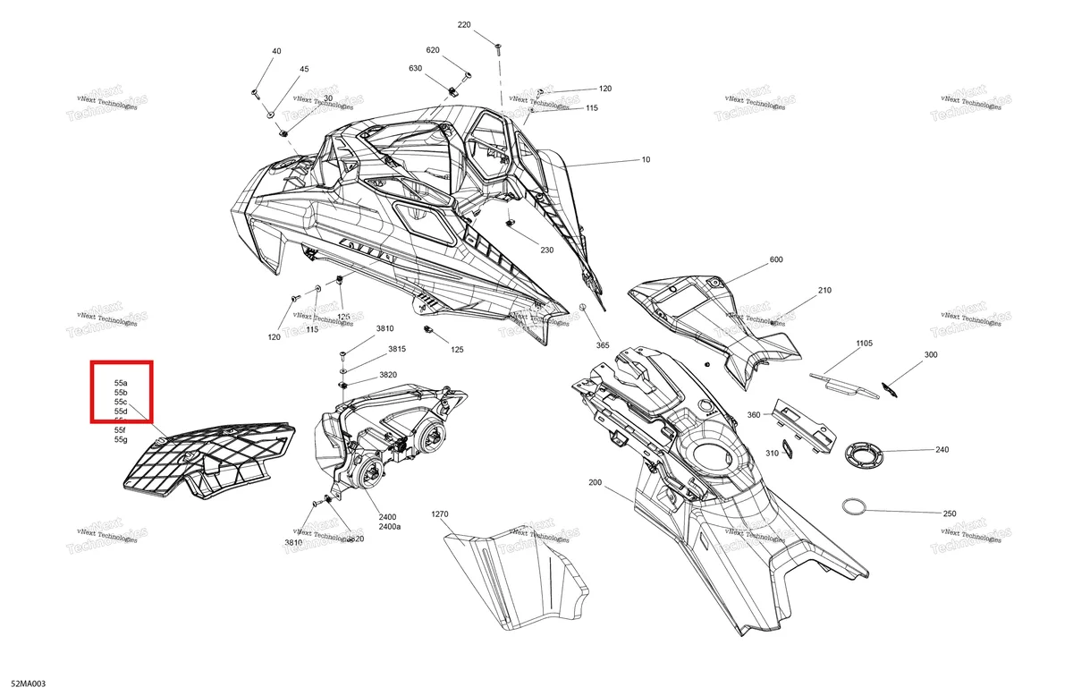 Деталь 517307591 на схеме узла 2021 Ski-Doo SUMMIT 850 E-TEC - X with EXPERT Package - 175