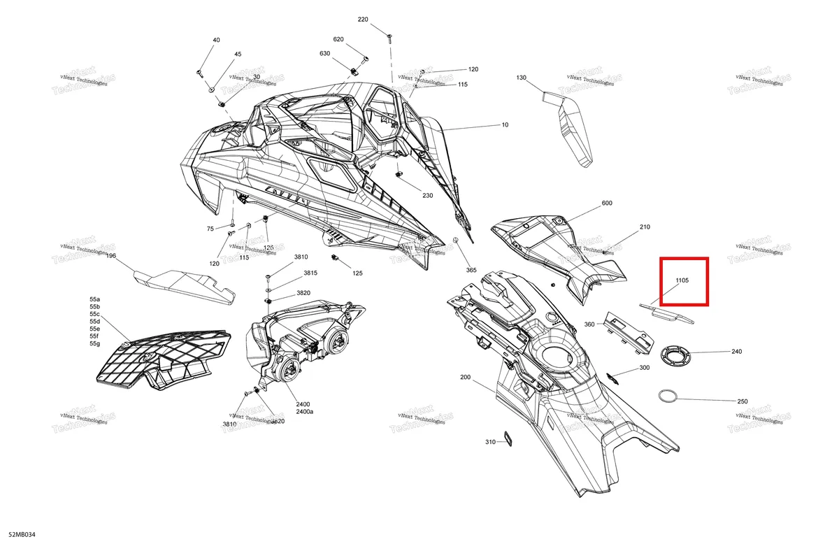 Деталь 517307696 на схеме узла 2022 Ski-Doo SUMMIT 850 E-TEC - X - Package 154