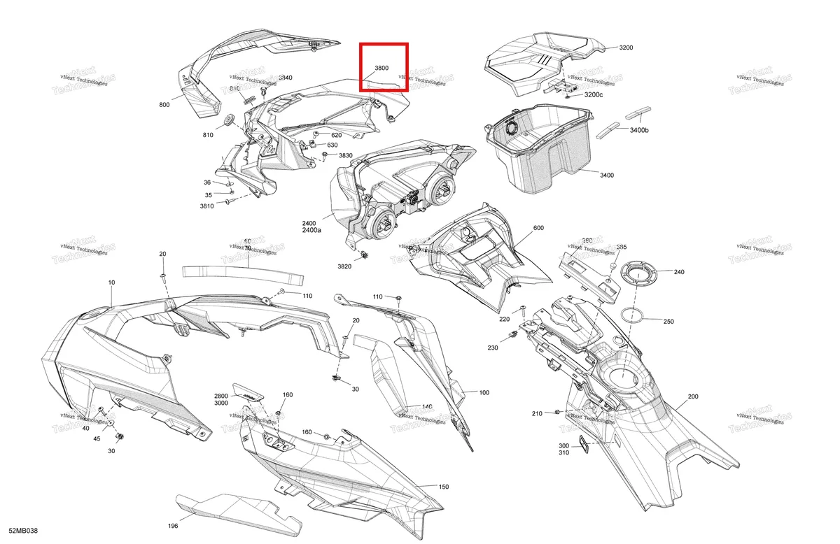 Деталь 517307781 на схеме узла 2022 Ski-Doo SUMMIT 850 E-TEC - Edge - Package 154