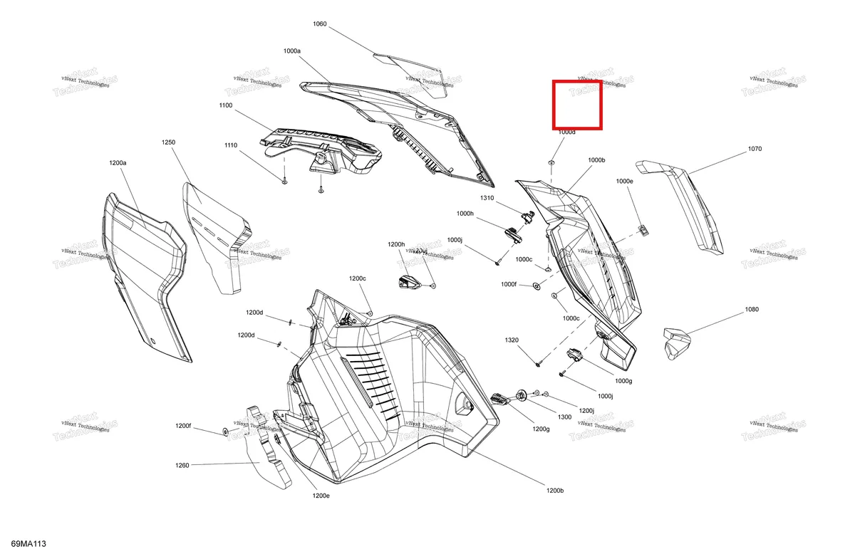 Деталь 517307963 на схеме узла 2021 Ski-Doo RENEGADE 600R E-TEC - Enduro Body - Side Panels