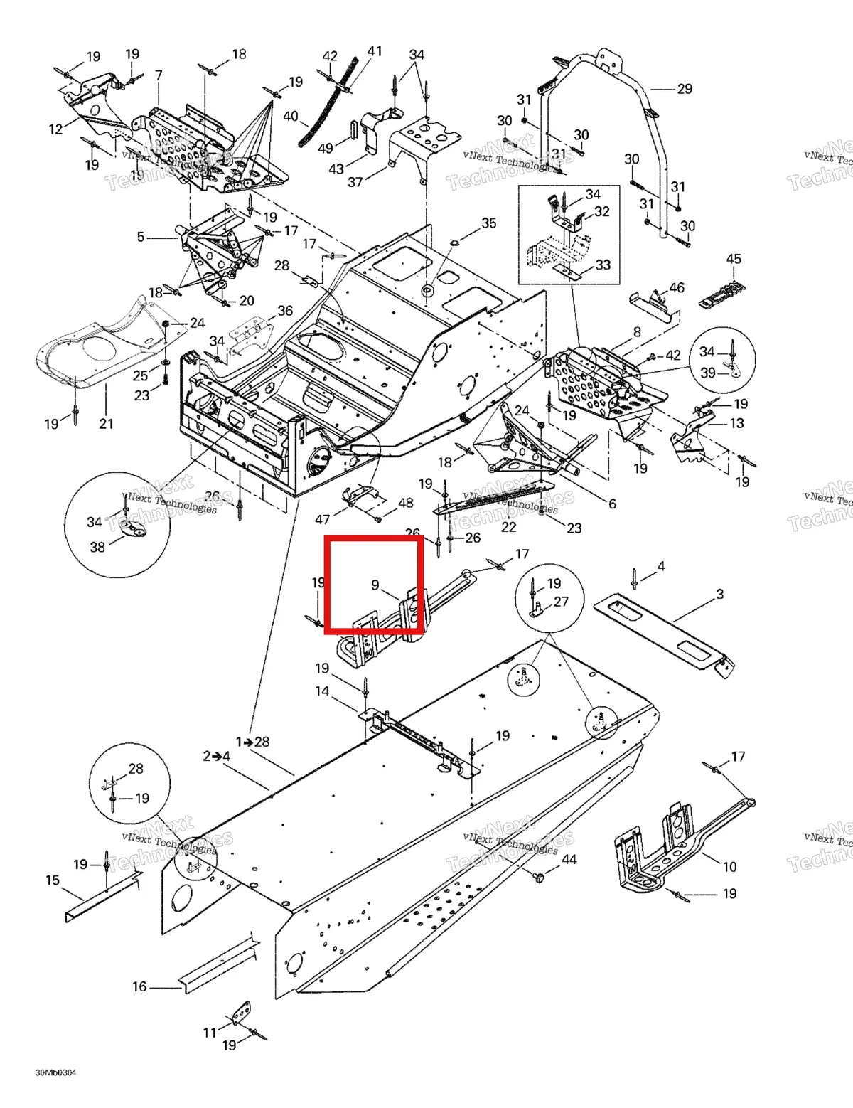 Деталь 518319742 на схеме узла 2003 Ski-Doo Legend 380F/550F Frame And Accessories