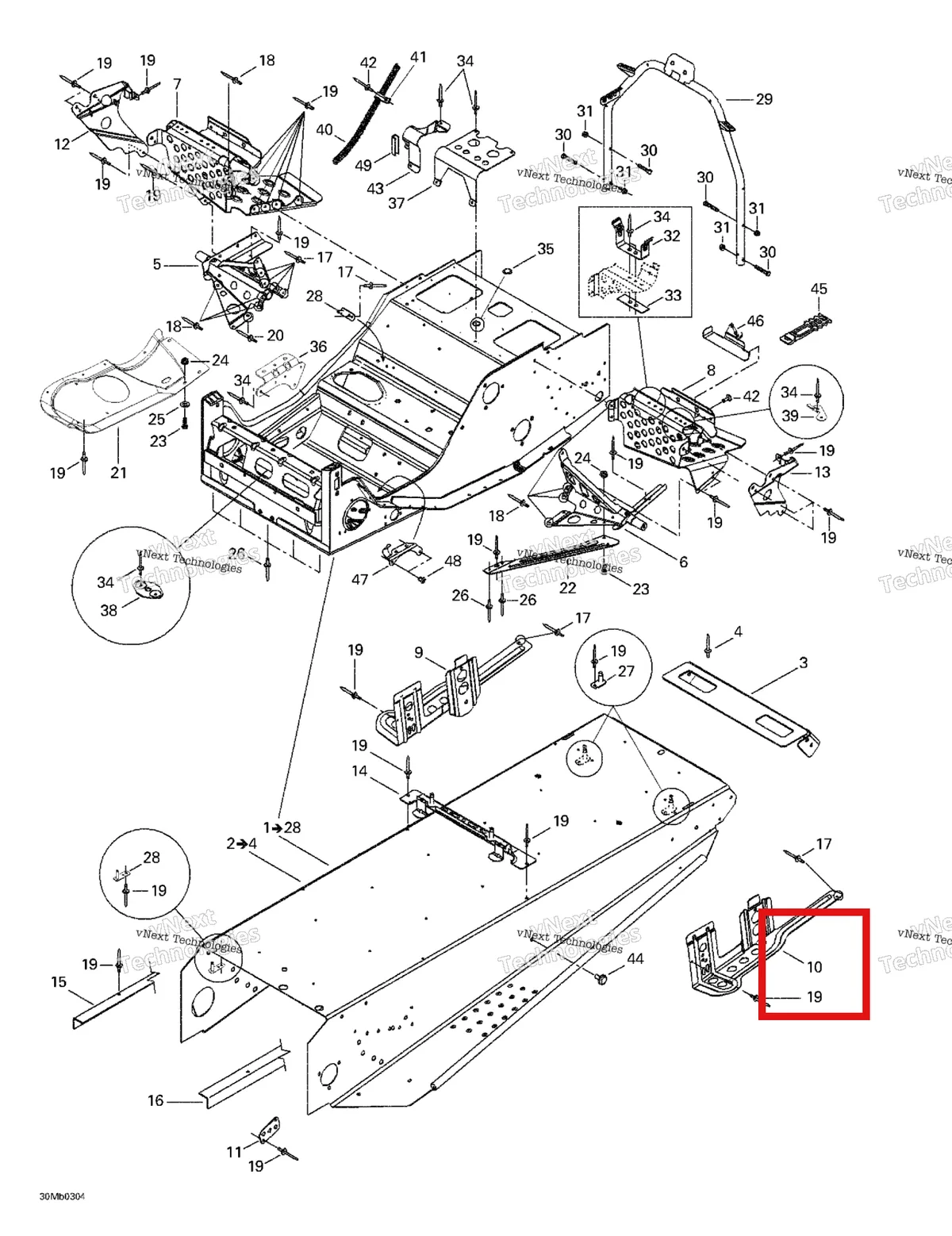 Деталь 518319743 на схеме узла 2003 Ski-Doo Legend 380F/550F Frame And Accessories