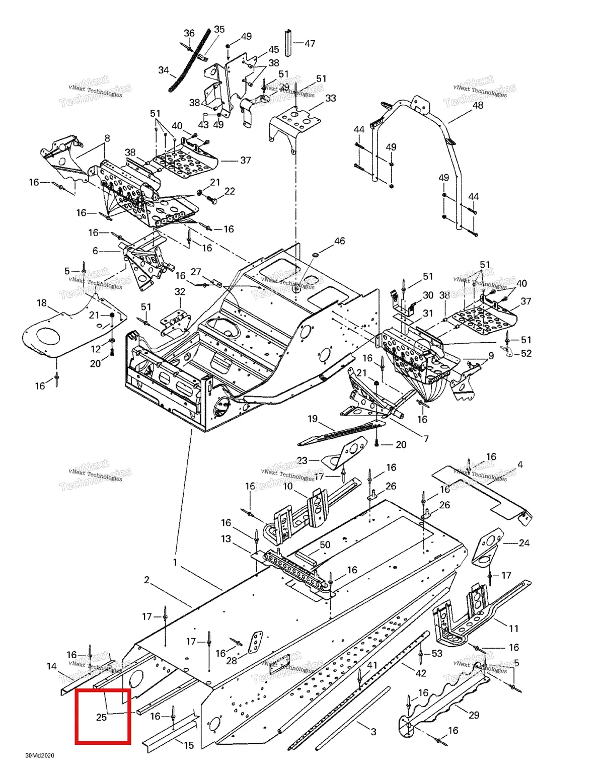Деталь 518321609 (Деталь Rear Cap) на схеме узла 2000 Ski-Doo MX Z X 440 LC Frame And Accessories