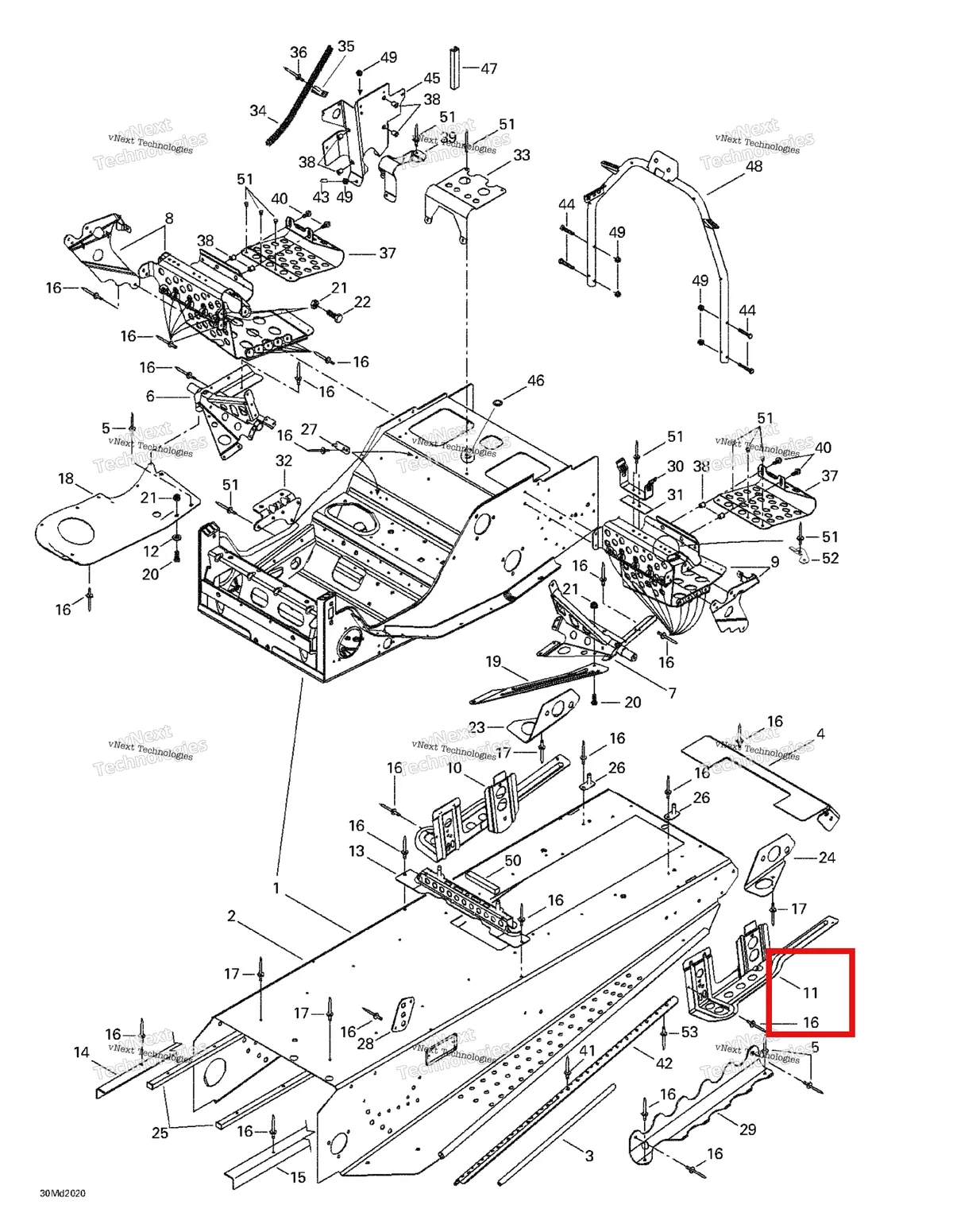 Деталь 518322046 на схеме узла 2000 Ski-Doo MX Z X 440 LC Frame And Accessories