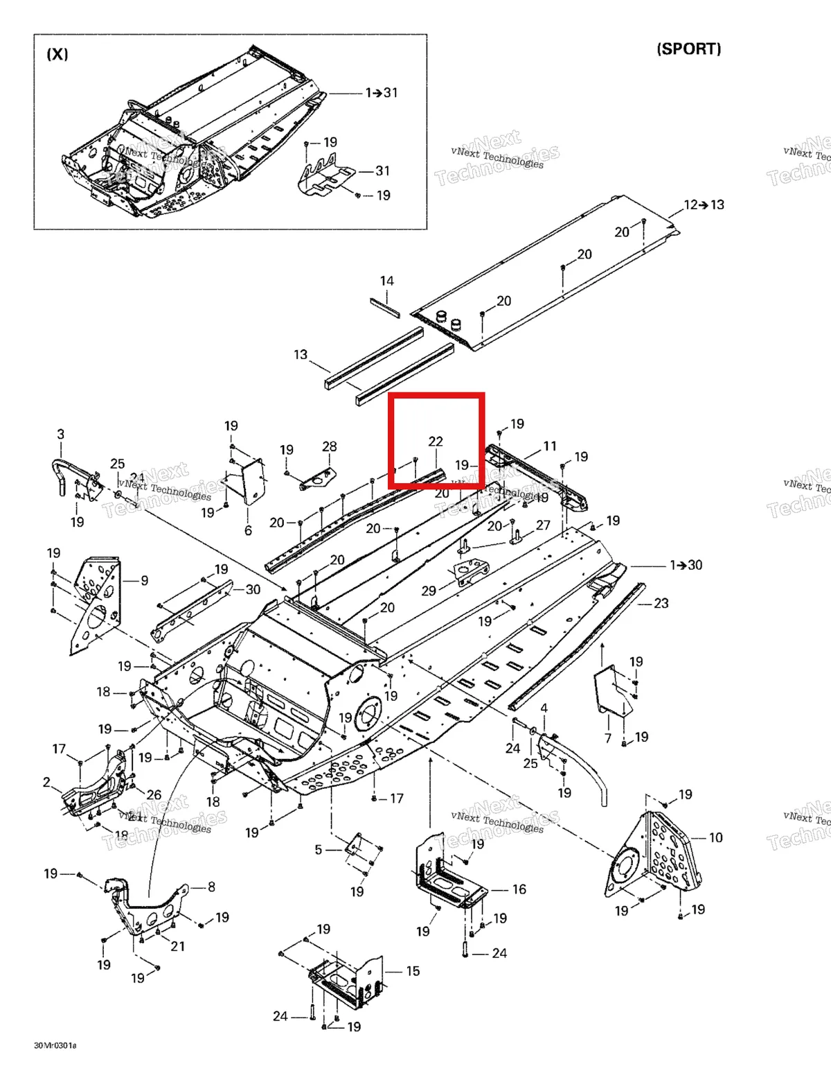 Деталь 518322186 на схеме узла 2003 Ski-Doo MX Z Rev 600 HO/800/007 Special Edition Frame