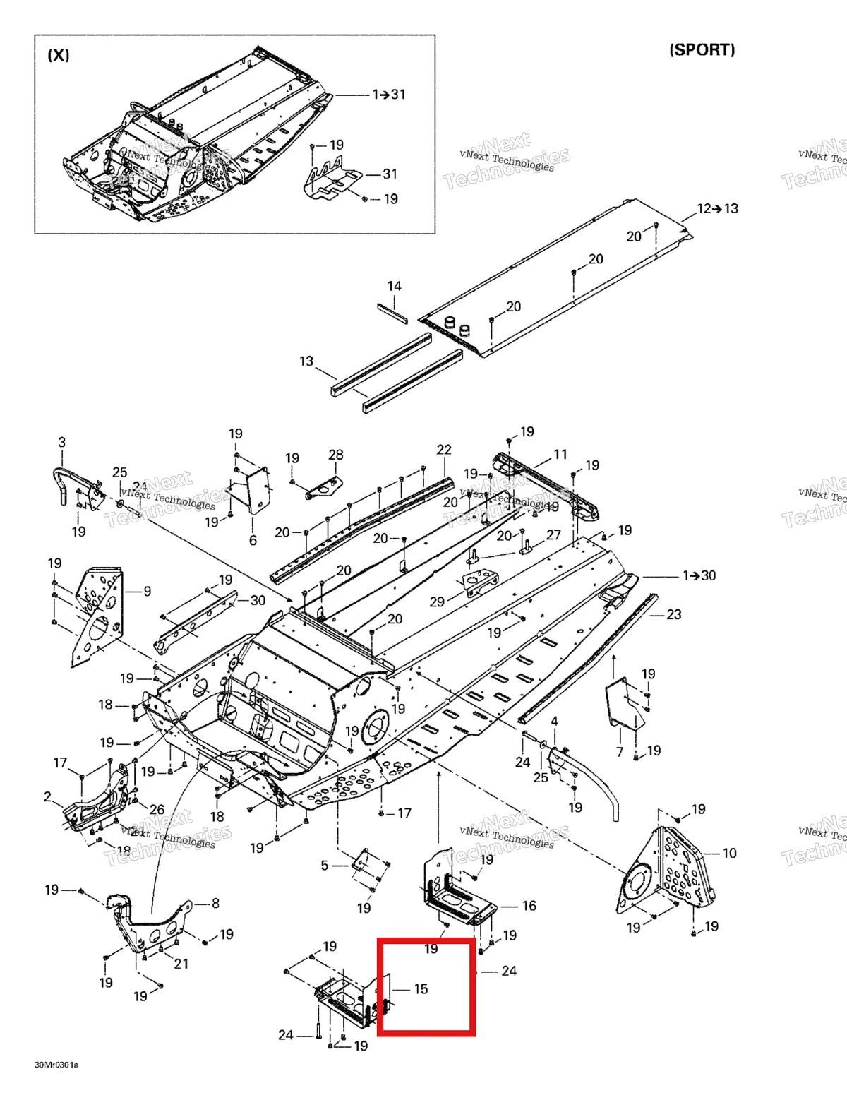 Деталь 518322432 на схеме узла 2003 Ski-Doo MX Z Rev 600 HO/800/007 Special Edition Frame