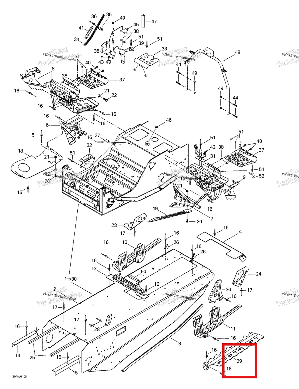 Деталь 518322515 на схеме узла 2001 Ski-Doo MX Z X 440 LC Frame And Accessories