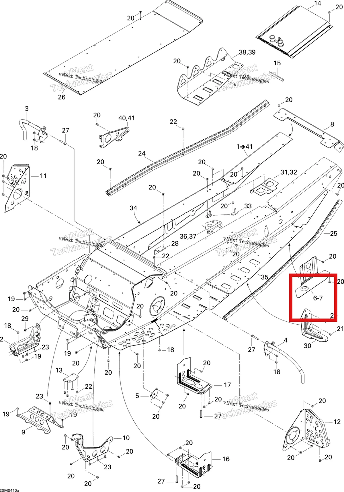 Деталь 518322666 на схеме узла 2004 Ski-Doo MX Z X 440 Racing Frame