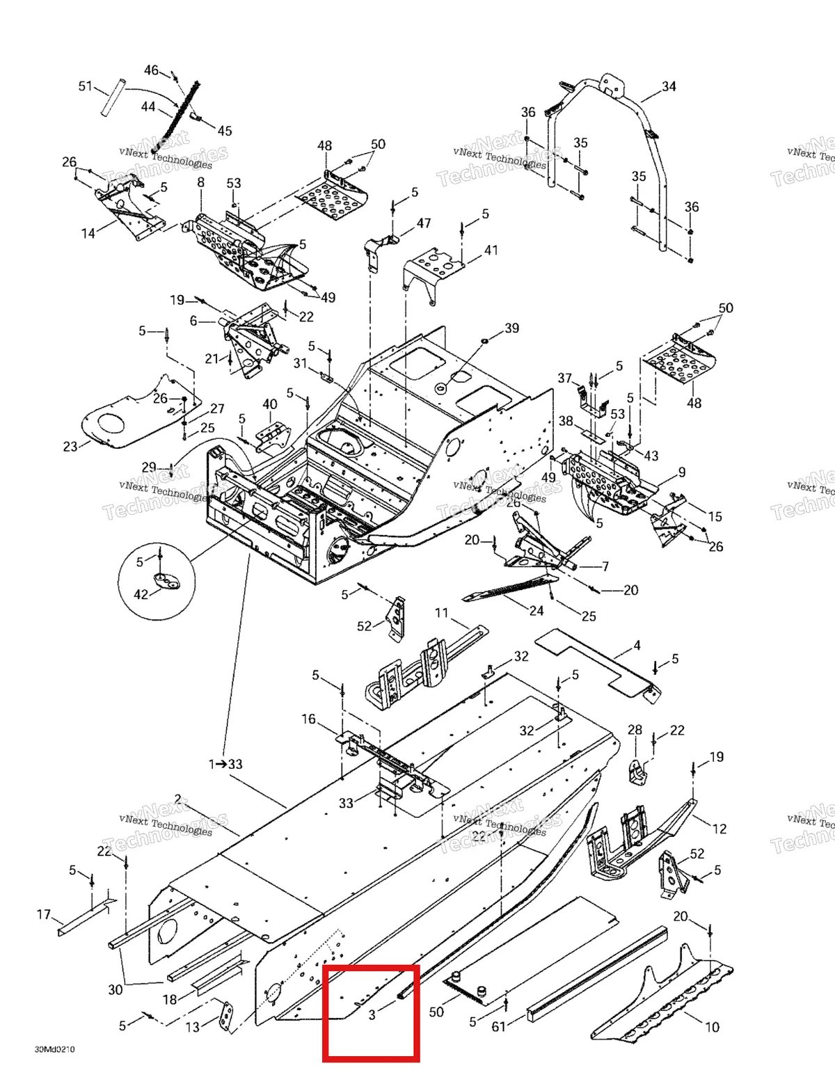 Деталь 518322909 на схеме узла 2002 Ski-Doo MX Z X 440 Frame And Accessories