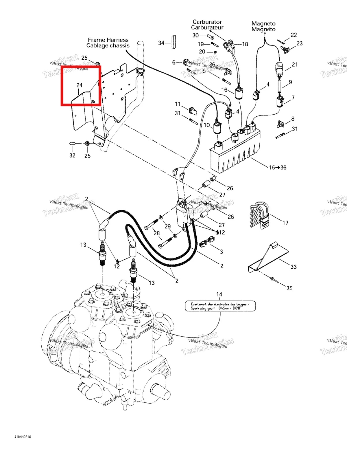 Деталь 518322927 (Суппорт) на схеме узла 2002 Ski-Doo MX Z X 440 Ignition