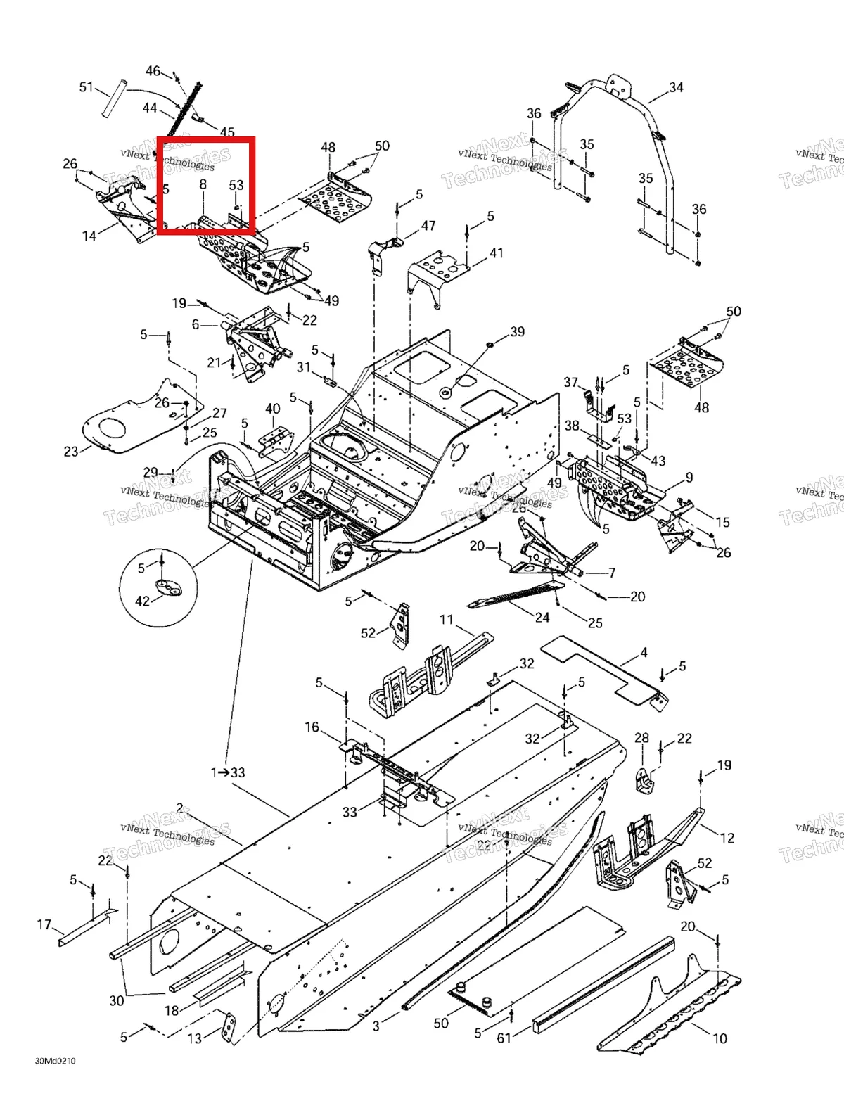 Деталь 518322945 на схеме узла 2002 Ski-Doo MX Z X 440 Frame And Accessories