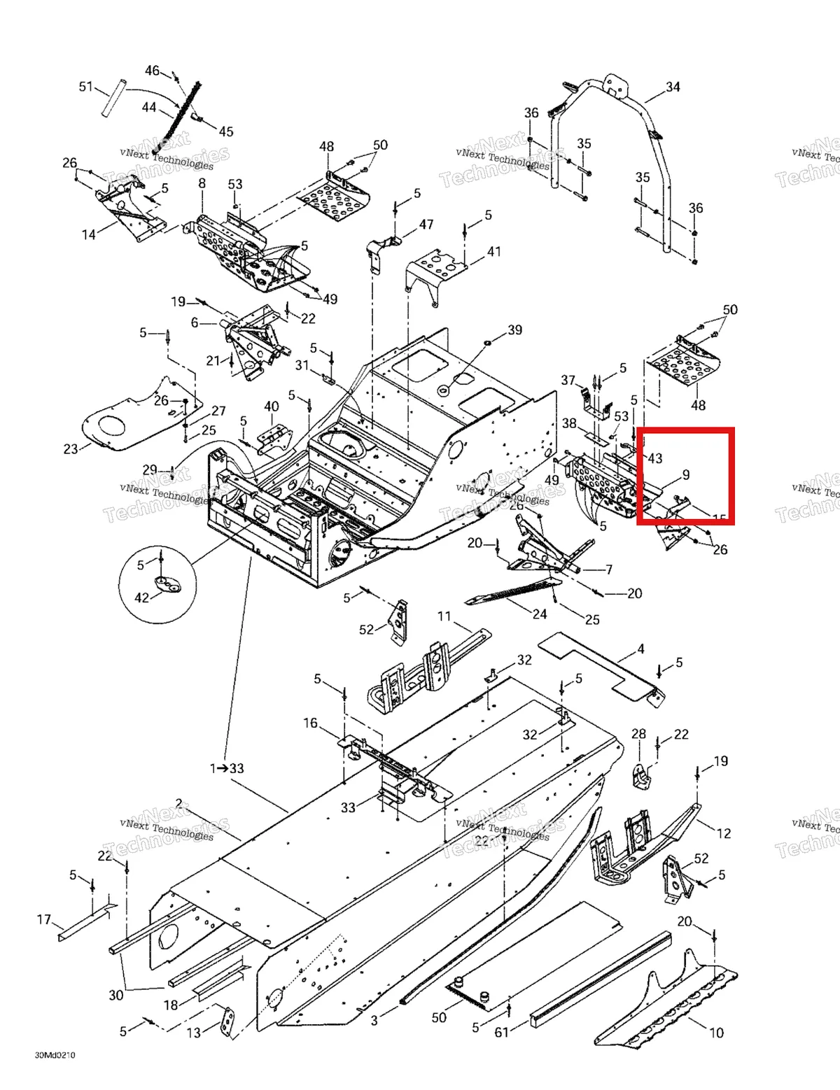 Деталь 518322946 на схеме узла 2002 Ski-Doo MX Z X 440 Frame And Accessories