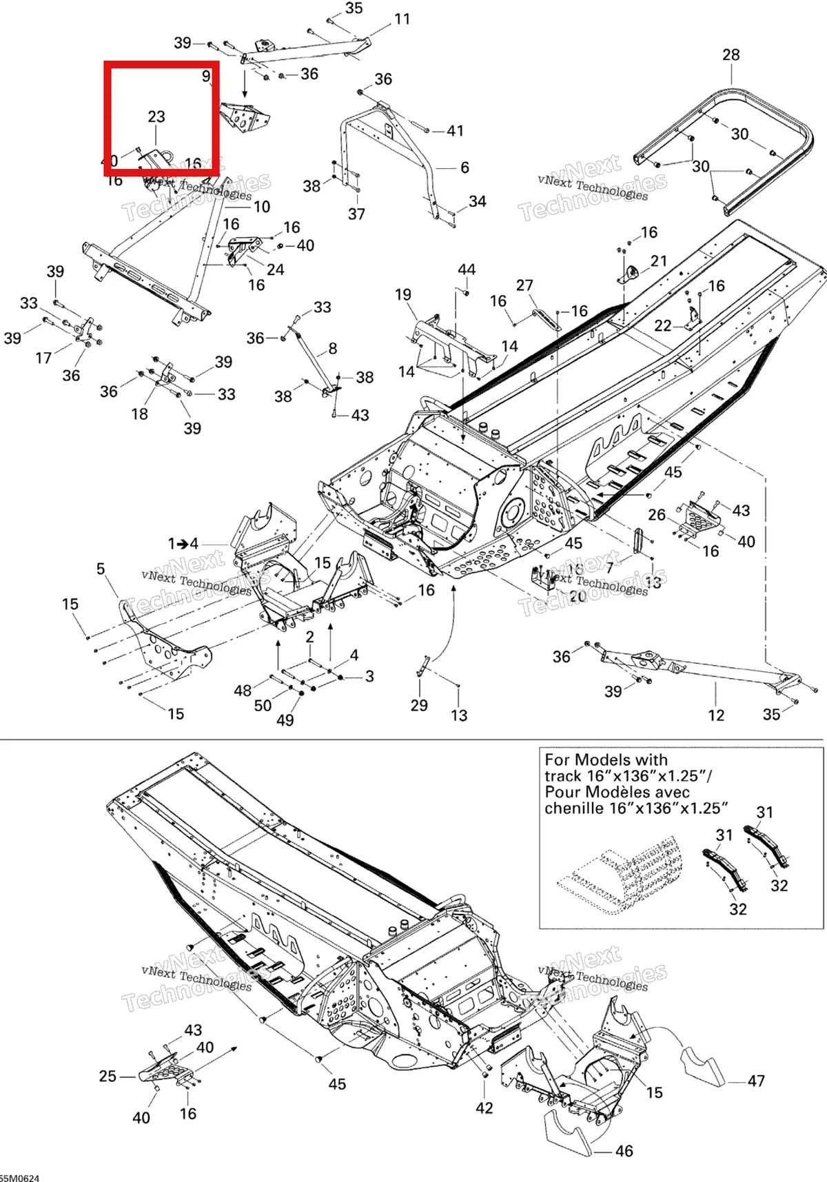 Деталь 518322961 на схеме узла 2006 Ski-Doo MX Z 800 HO Renegade & Renegade X Frame And Components