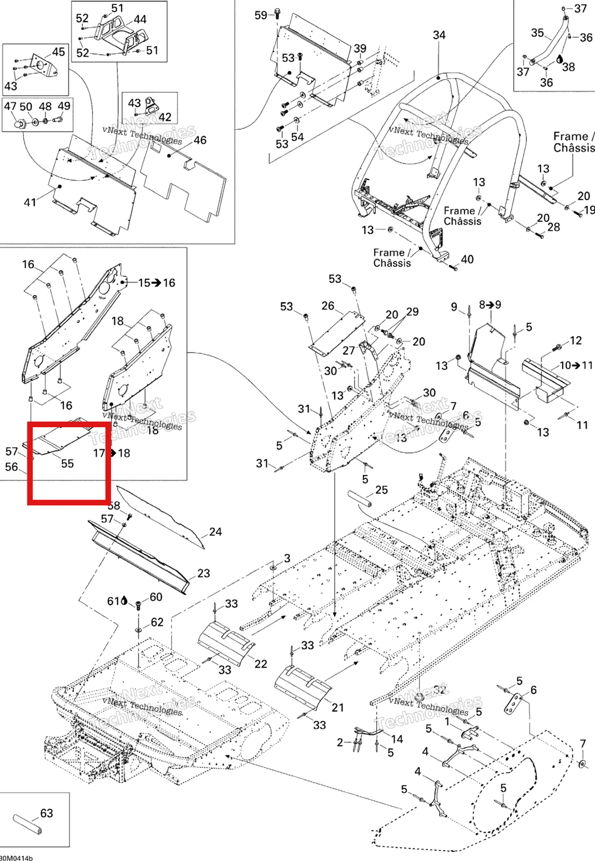 Деталь 518322981 на схеме узла 2004 Ski-Doo Elite 1500 1st Edition Frame - Accessories
