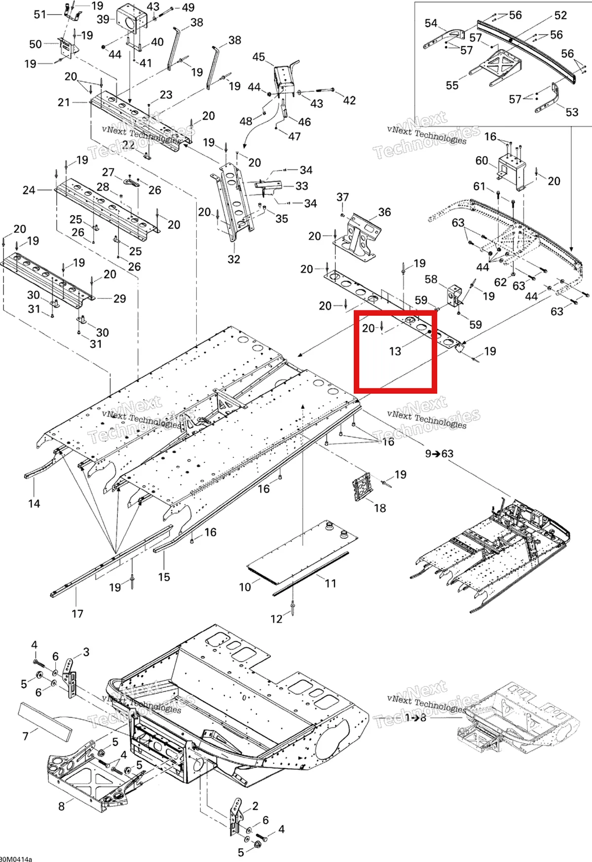 Деталь 518322984 на схеме узла 2004 Ski-Doo Elite 1500 1st Edition Frame