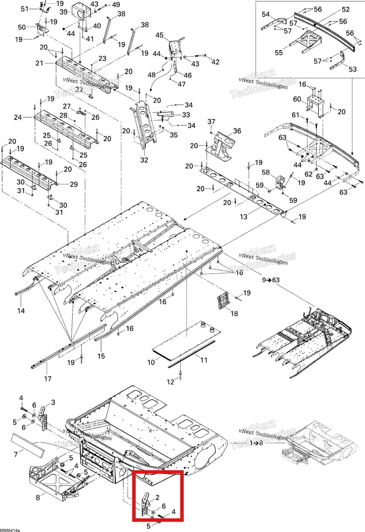 Деталь 518323072 на схеме узла 2004 Ski-Doo Elite 1500 1st Edition Frame