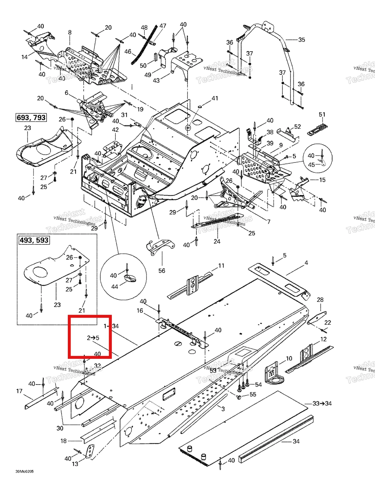 Деталь 518323116 на схеме узла 2002 Ski-Doo Grand Touring 500/600/700/800 Frame And Accessories