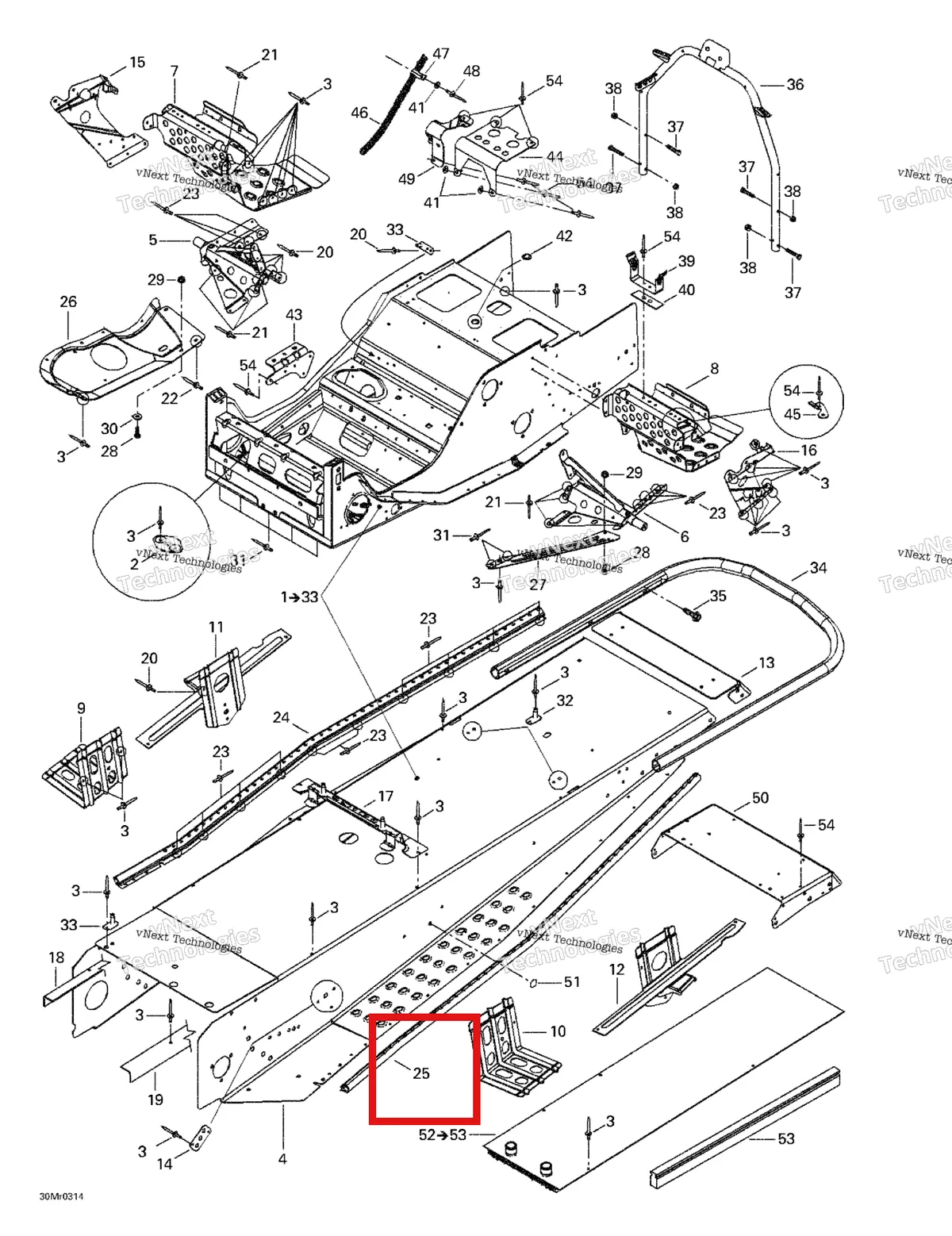 Деталь 518323183 на схеме узла 2003 Ski-Doo Summit 600 HO/700/800 HO Frame And Accessories