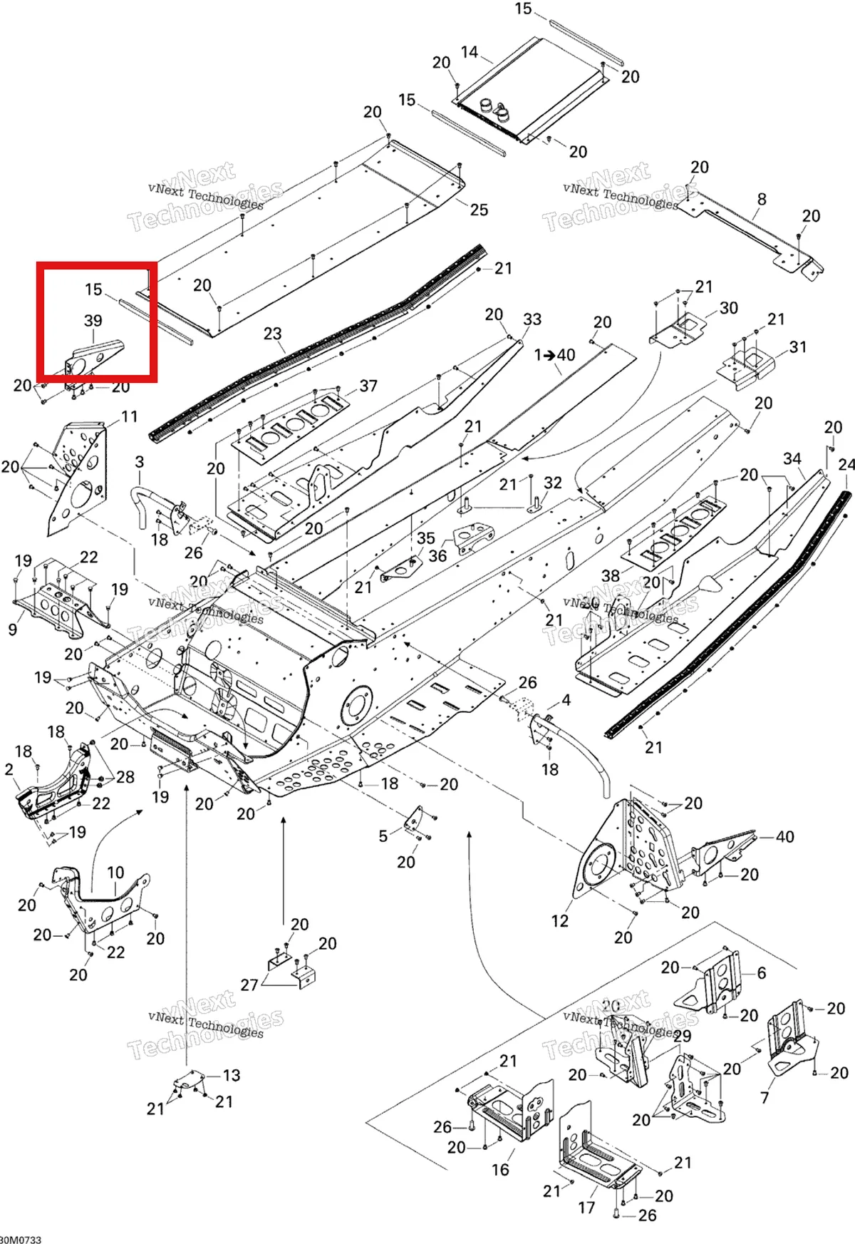 Деталь 518323187 на схеме узла 2007 Ski-Doo MX Z 440X Racing Frame