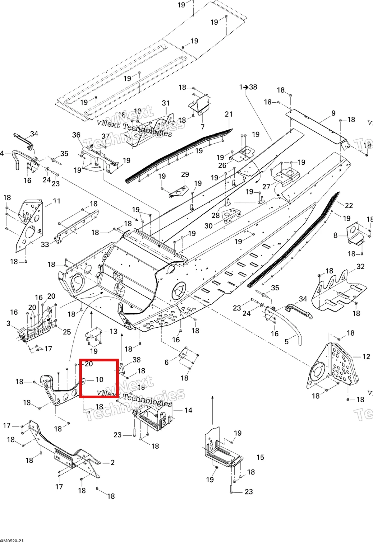 Деталь 518323241 на схеме узла 2009 Ski-Doo GSX Fan Frame