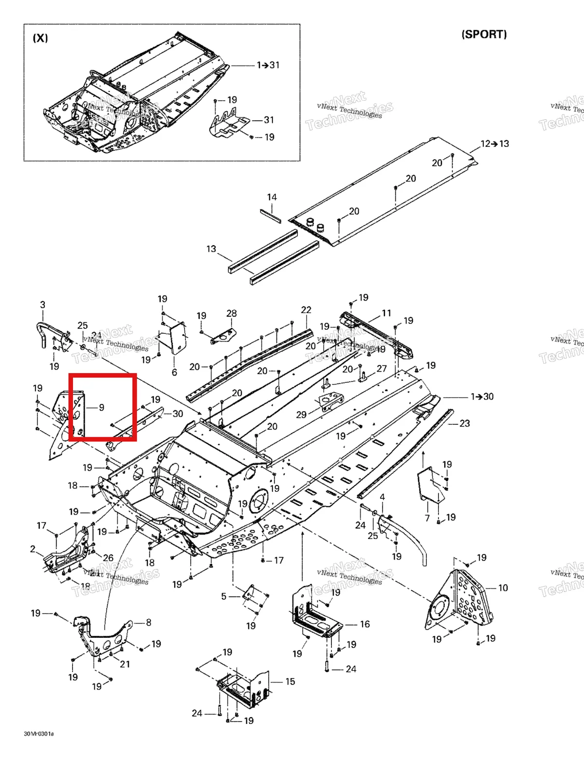 Деталь 518323244 на схеме узла 2003 Ski-Doo MX Z Rev 600 HO/800/007 Special Edition Frame