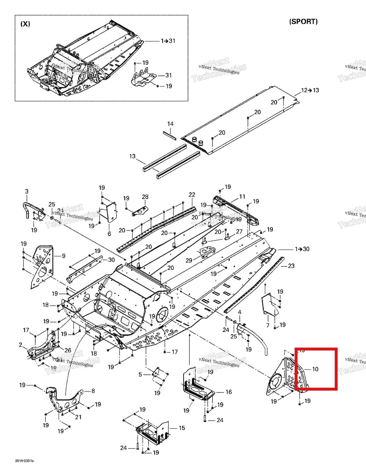 Деталь 518323245 на схеме узла 2003 Ski-Doo MX Z Rev 600 HO/800/007 Special Edition Frame