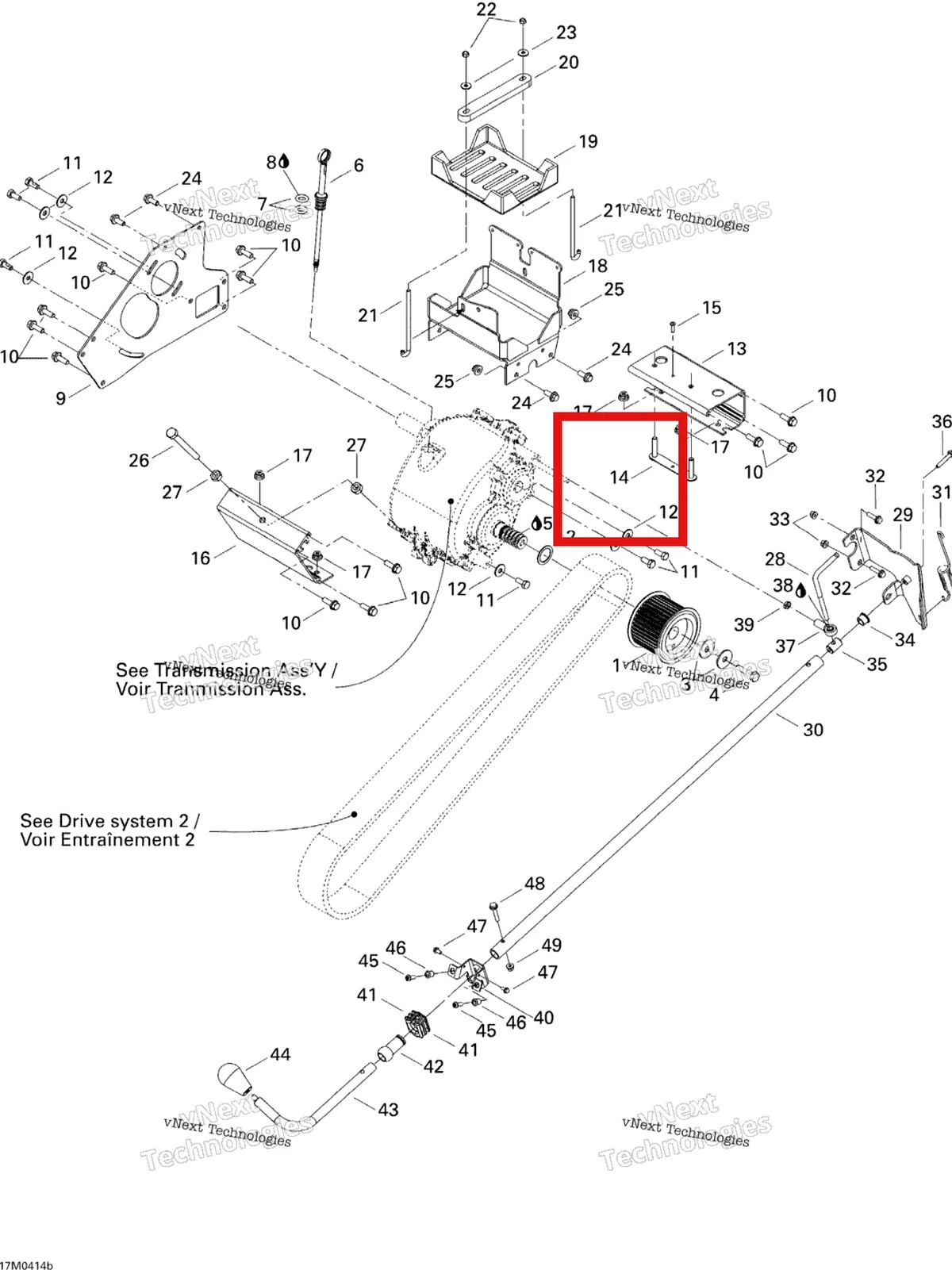 Деталь 518323288 на схеме узла 2004 Ski-Doo Elite 1500 1st Edition Drive System 2