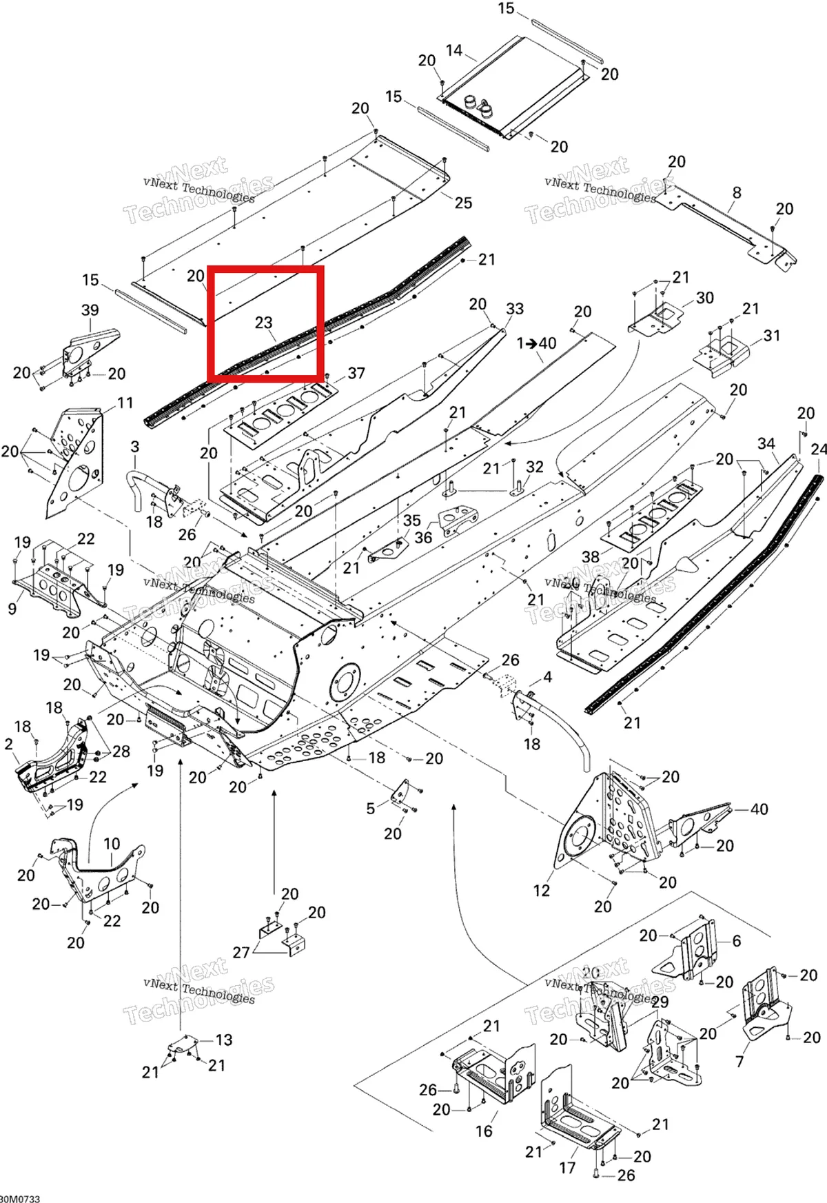 Деталь 518323310 на схеме узла 2007 Ski-Doo MX Z 440X Racing Frame