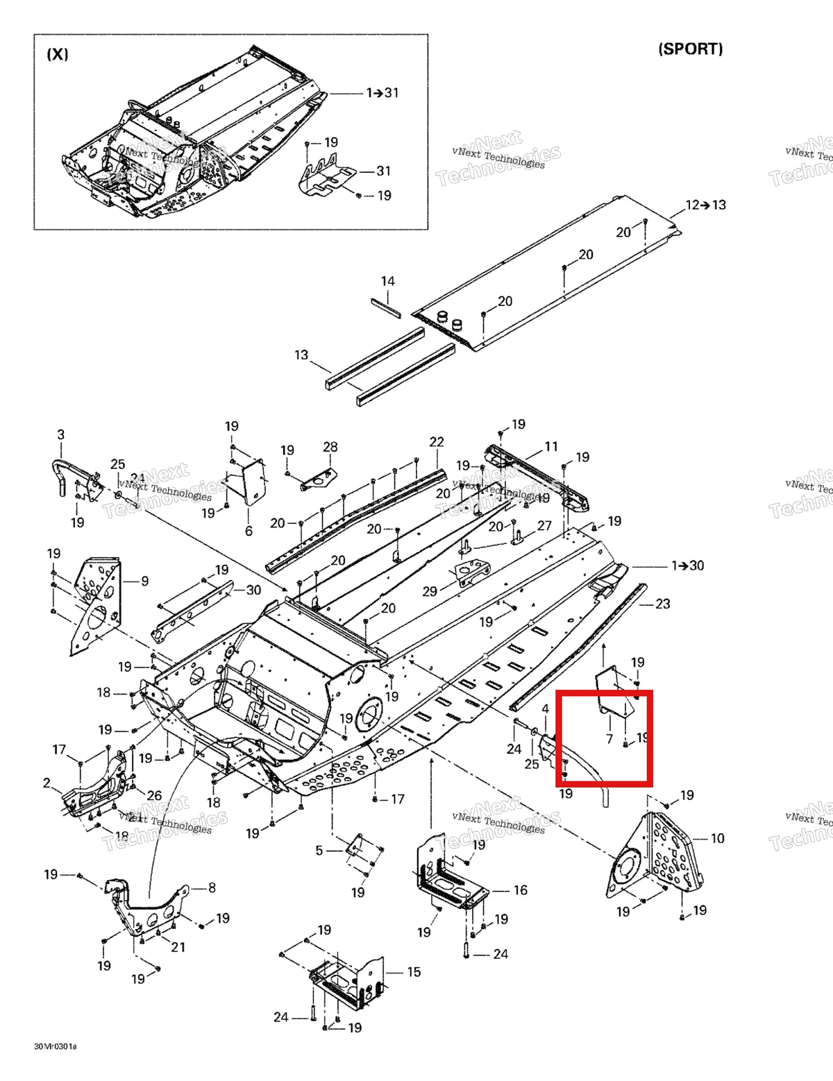 Деталь 518323350 на схеме узла 2003 Ski-Doo MX Z Rev 600 HO/800/007 Special Edition Frame