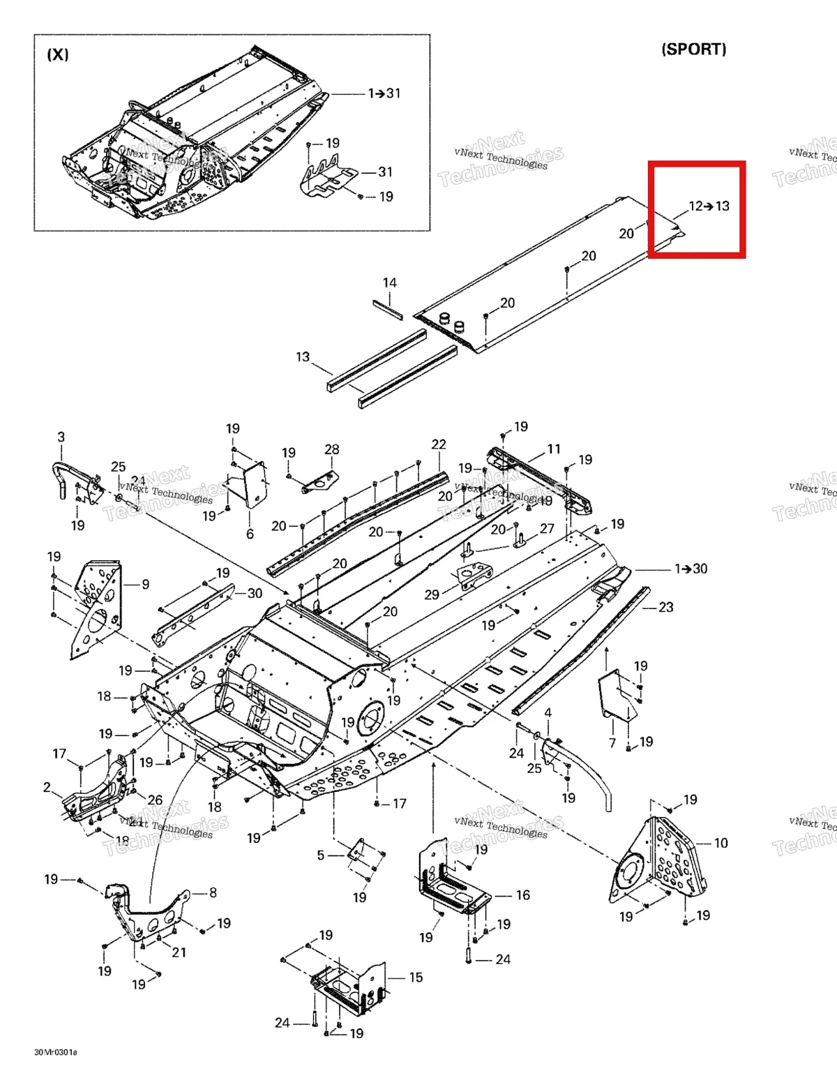 Деталь 518323379 на схеме узла 2003 Ski-Doo MX Z Rev 600 HO/800/007 Special Edition Frame