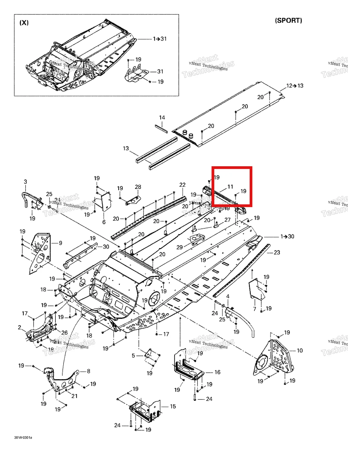 Деталь 518323391 на схеме узла 2003 Ski-Doo MX Z Rev 600 HO/800/007 Special Edition Frame