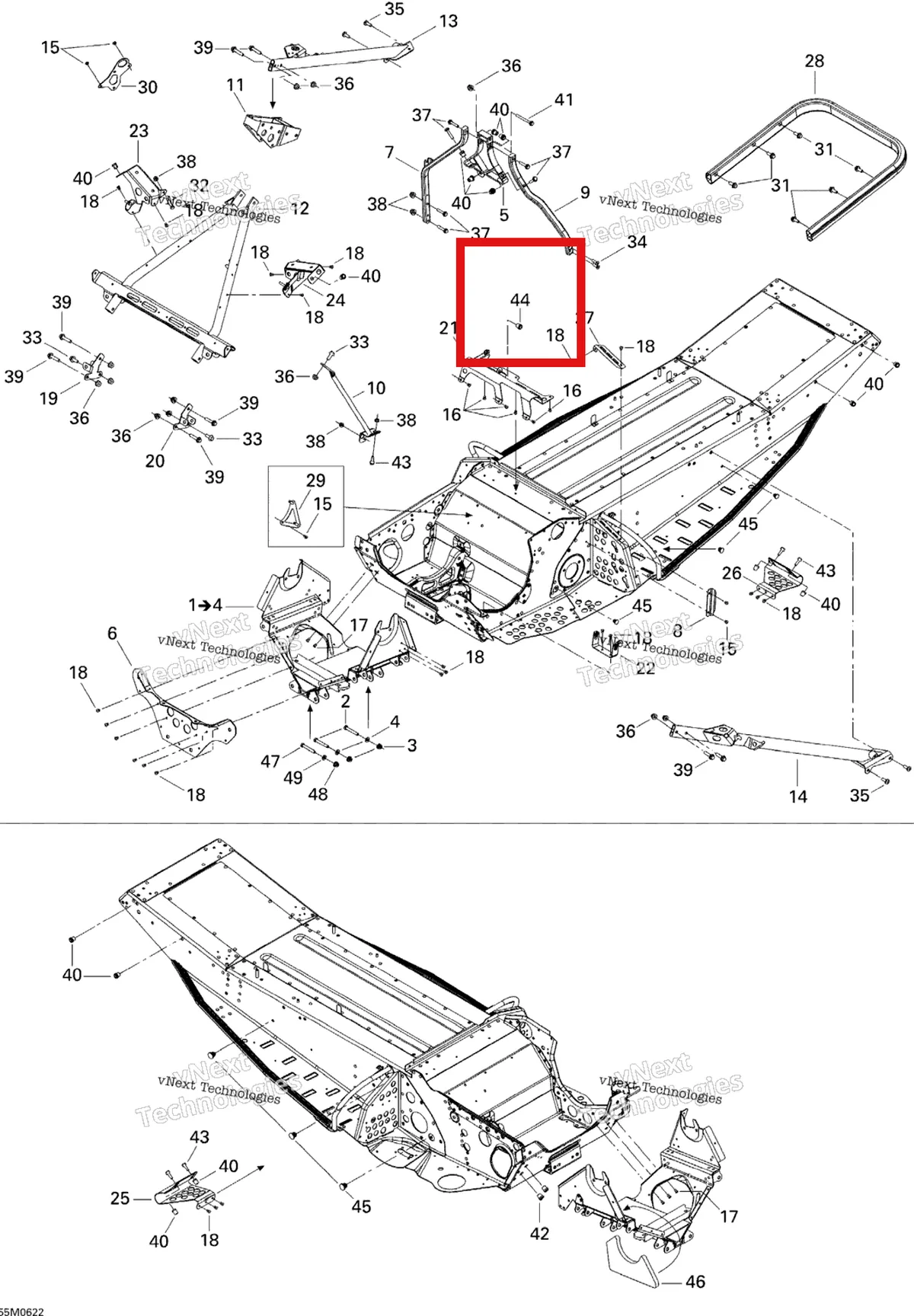 Деталь 518323453 на схеме узла 2006 Ski-Doo Expedition 550F Frame And Components