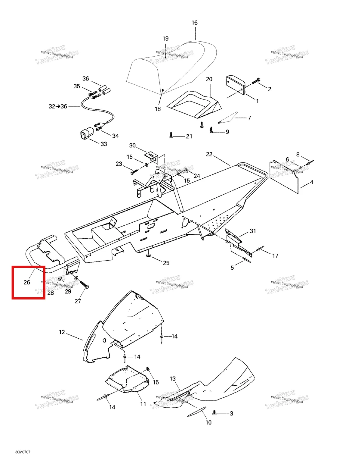 Деталь 518323466 на схеме узла 2007 Ski-Doo Mini Z Frame And Body