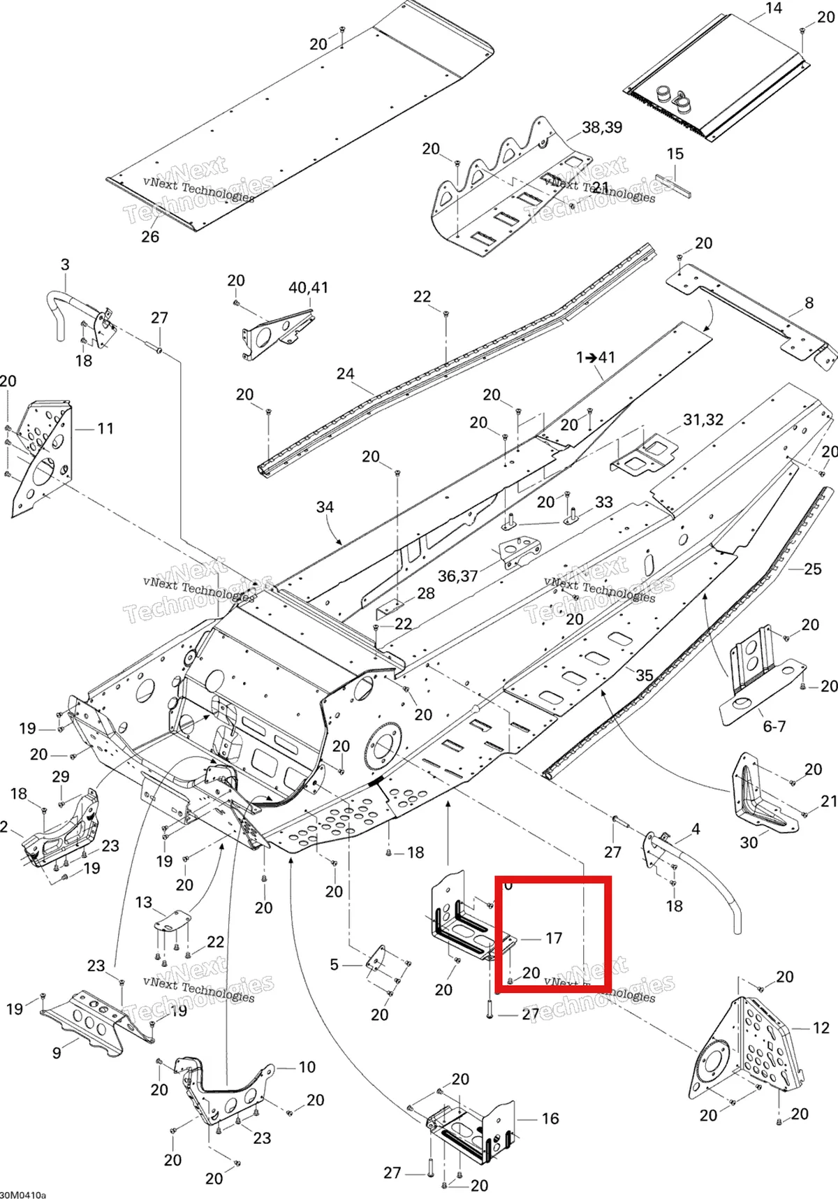 Деталь 518323502 на схеме узла 2004 Ski-Doo MX Z X 440 Racing Frame