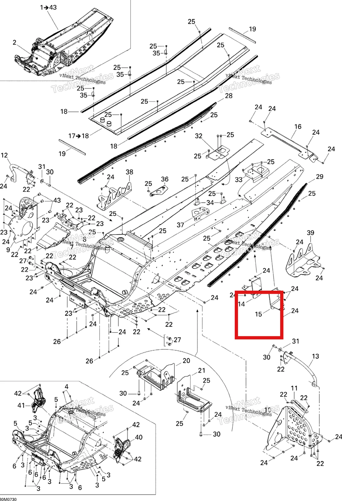 Деталь 518323573 на схеме узла 2007 Ski-Doo MACH Z Adrenaline Frame