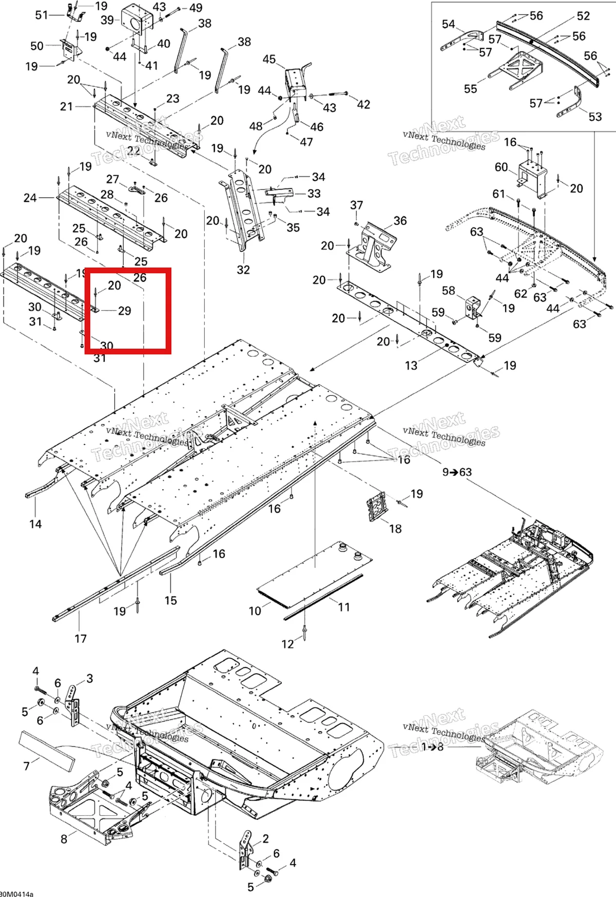 Деталь 518323641 на схеме узла 2004 Ski-Doo Elite 1500 1st Edition Frame
