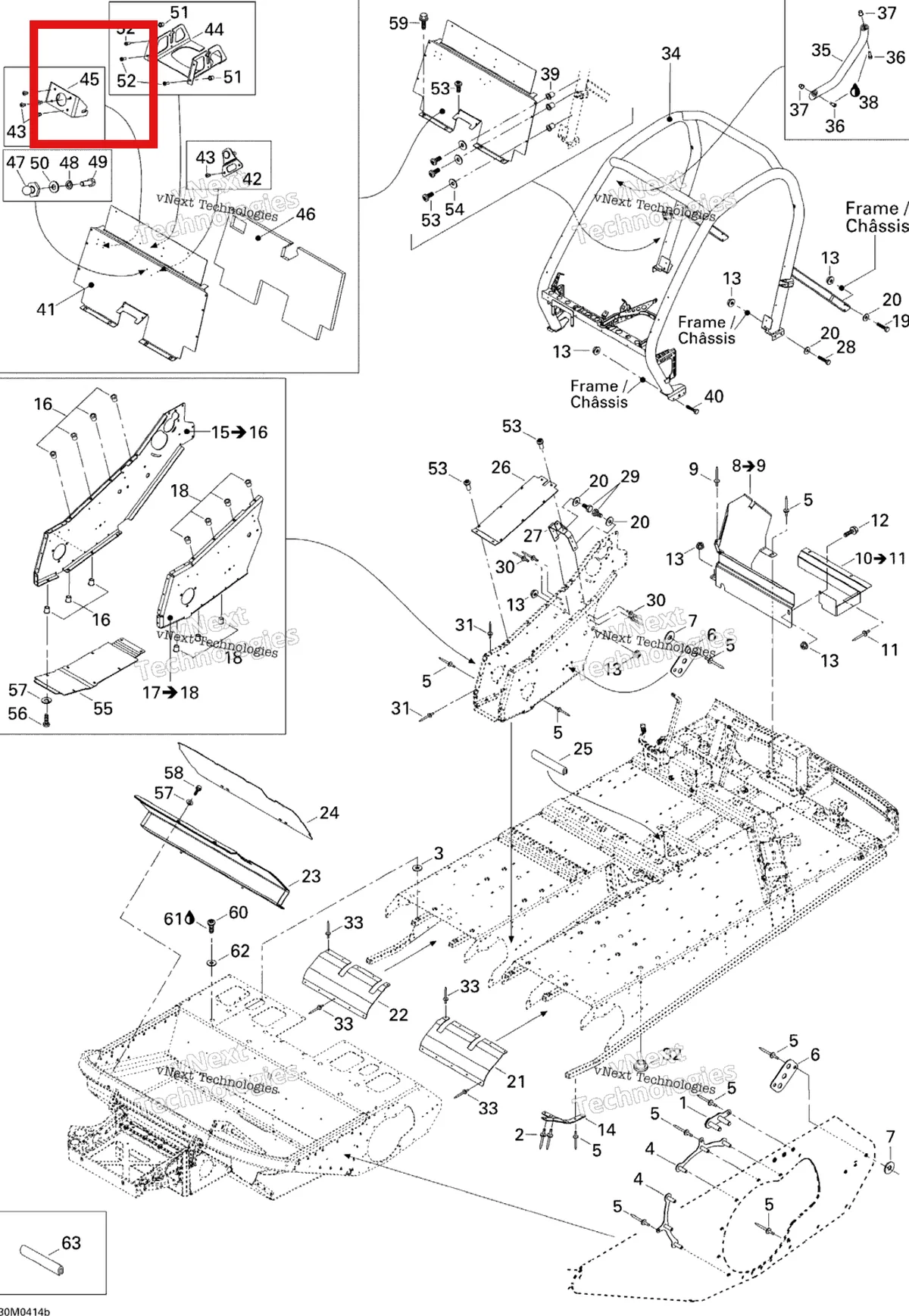 Деталь 518323661 на схеме узла 2004 Ski-Doo Elite 1500 1st Edition Frame - Accessories