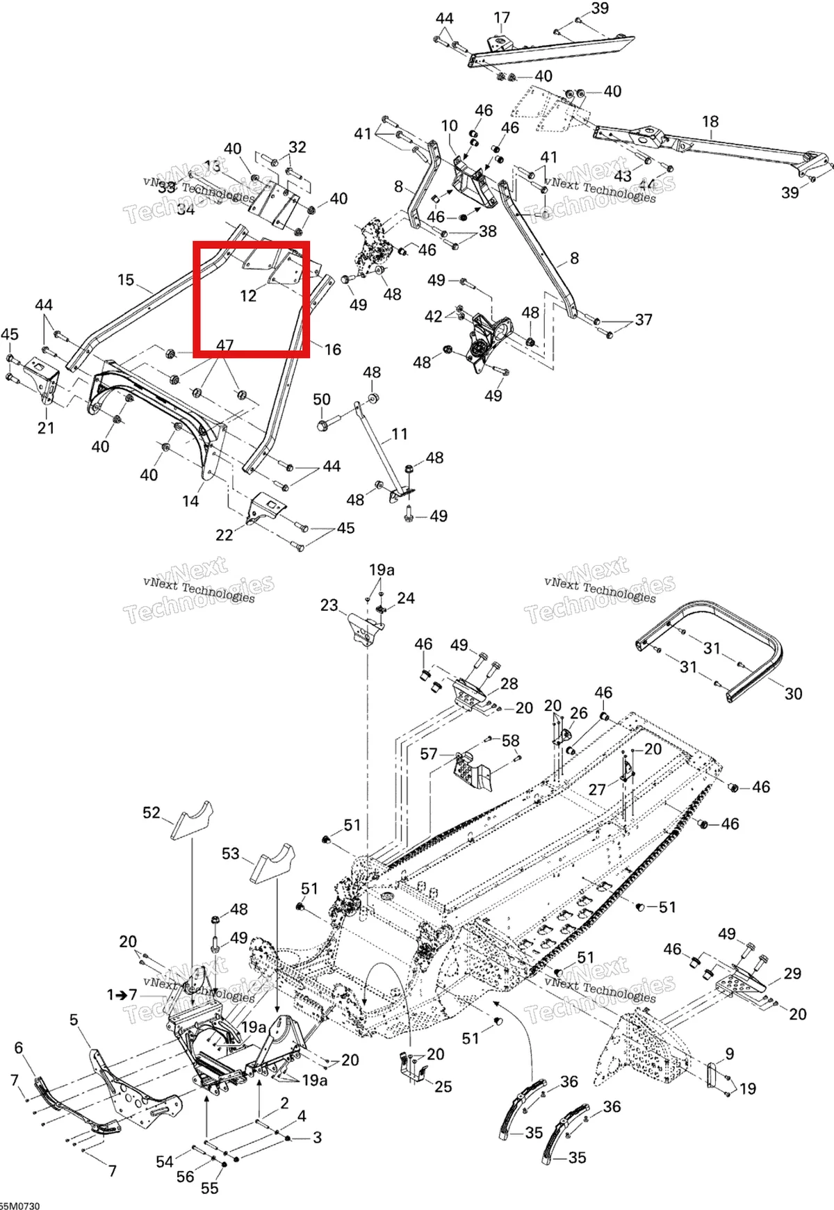 Деталь 518323676 на схеме узла 2007 Ski-Doo MACH Z Adrenaline Frame And Components