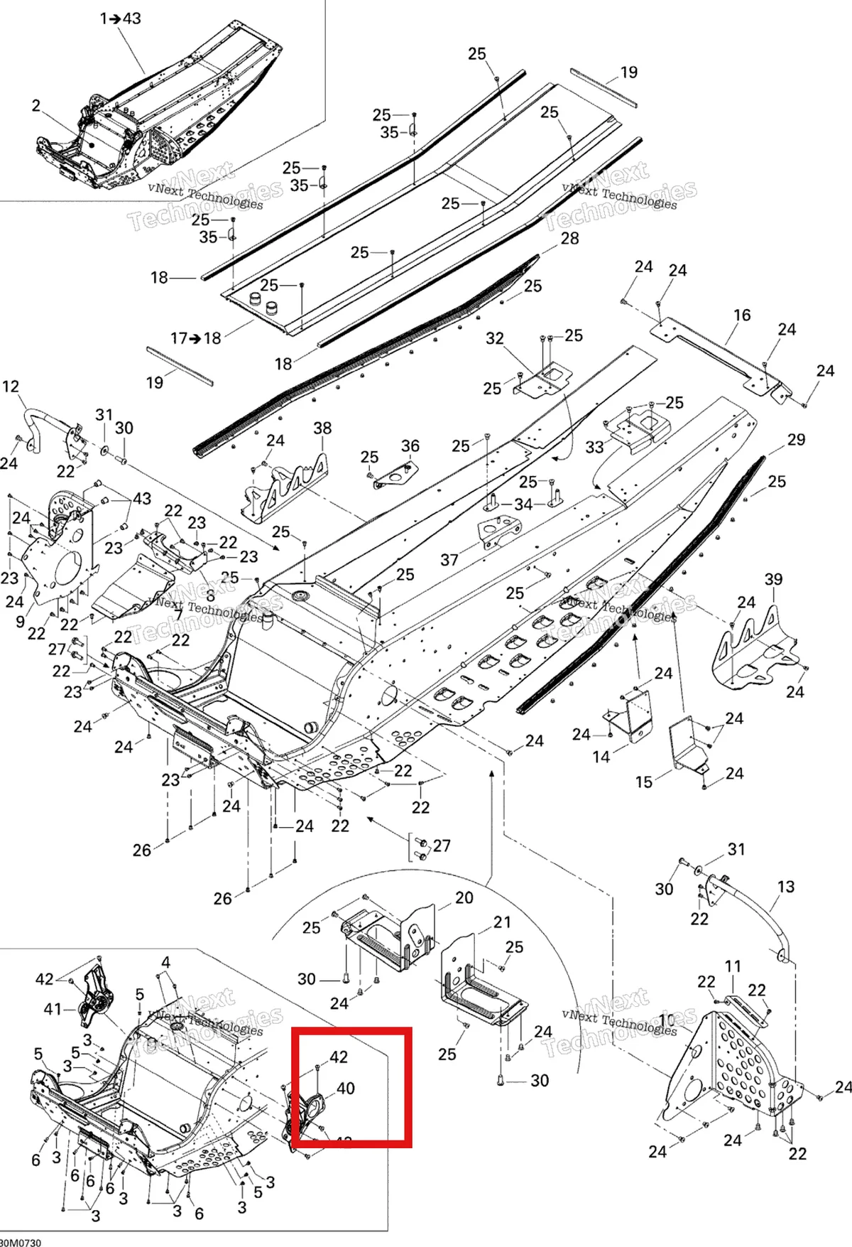 Деталь 518323715 на схеме узла 2007 Ski-Doo MACH Z Adrenaline Frame