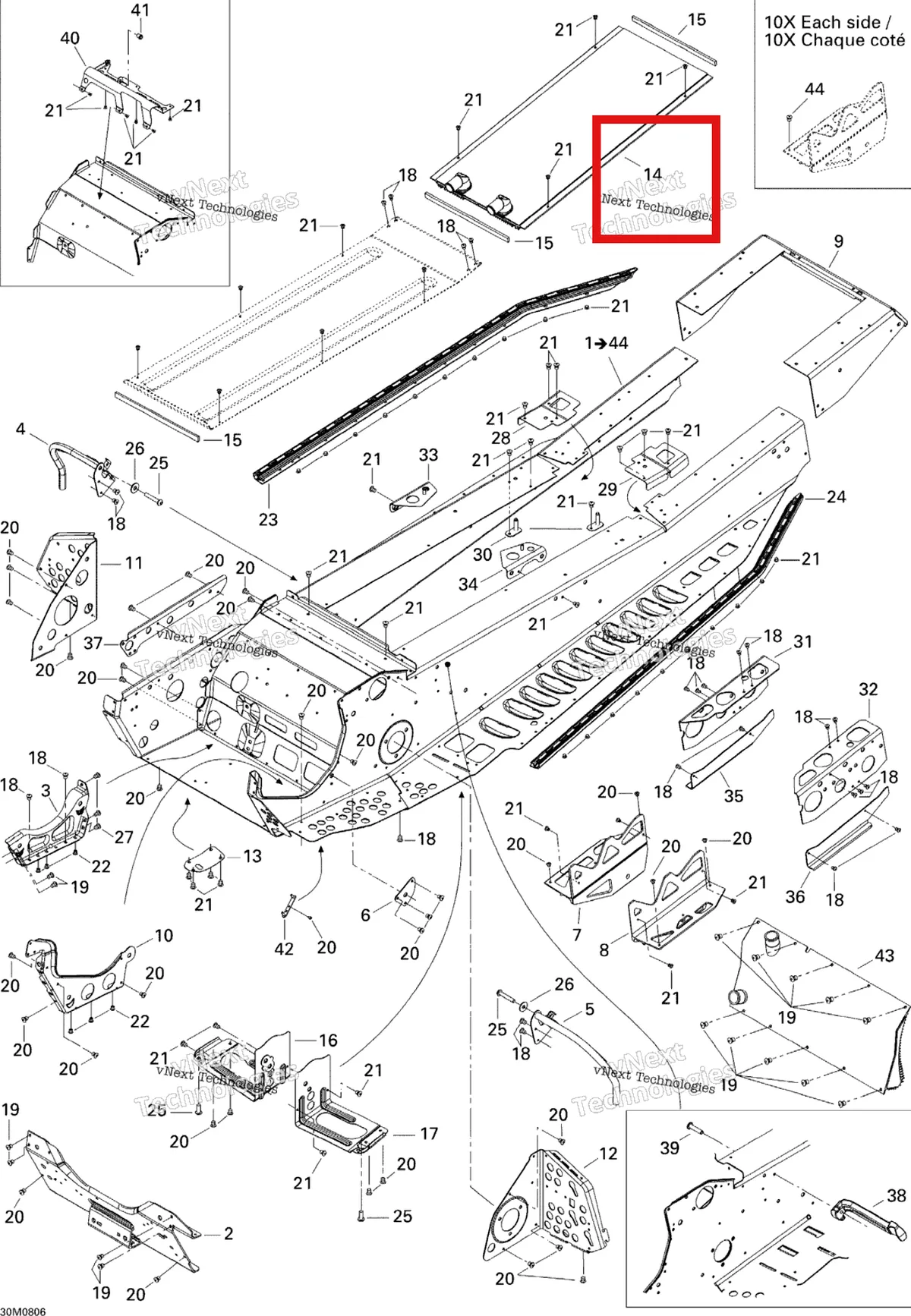 Деталь 518323720 на схеме узла 2008 Ski-Doo Summit Adrenaline 600HO SDI Frame